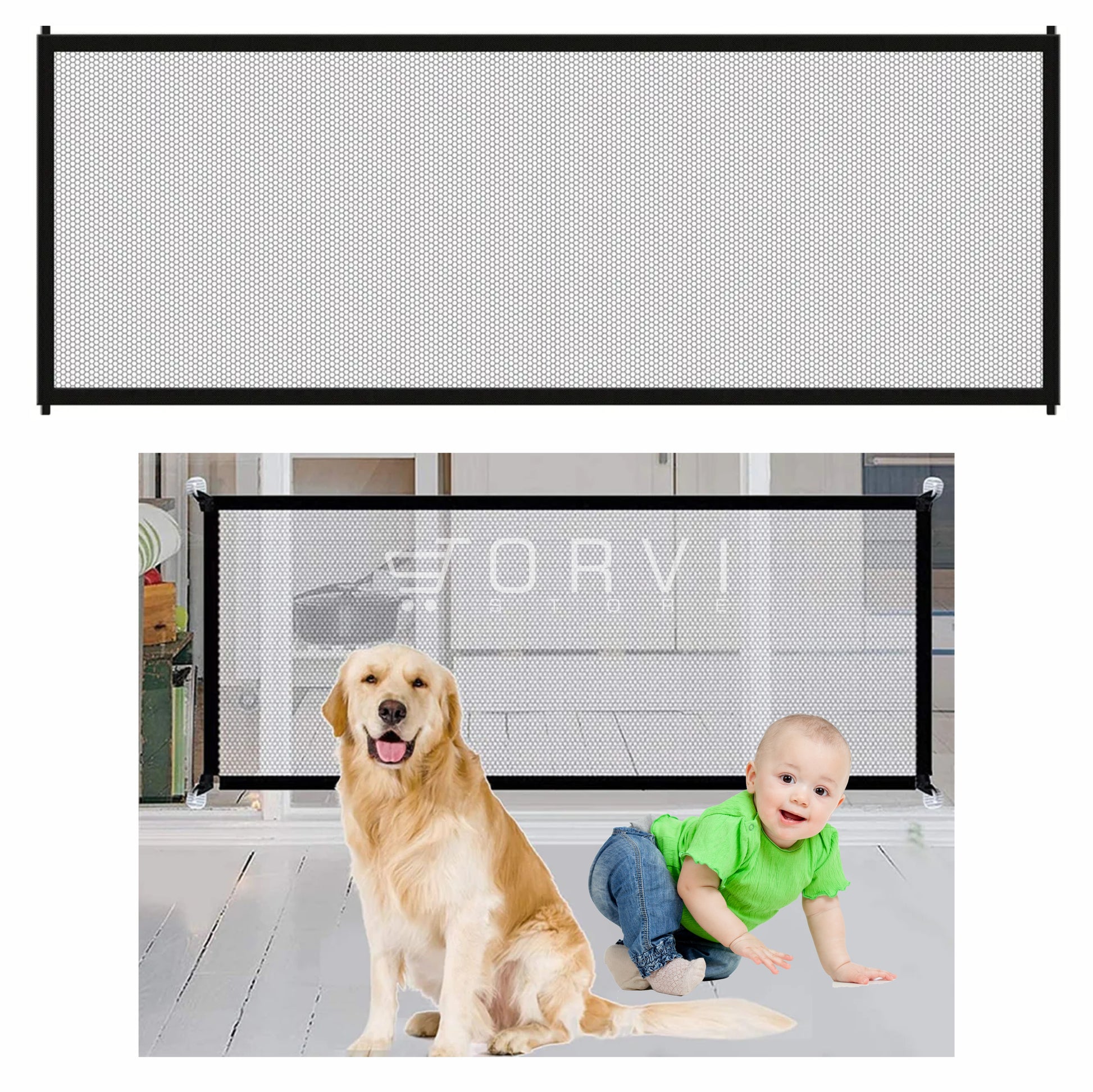 Puerta Malla Seguridad Para Perros Mascotas Y Bebes Interior