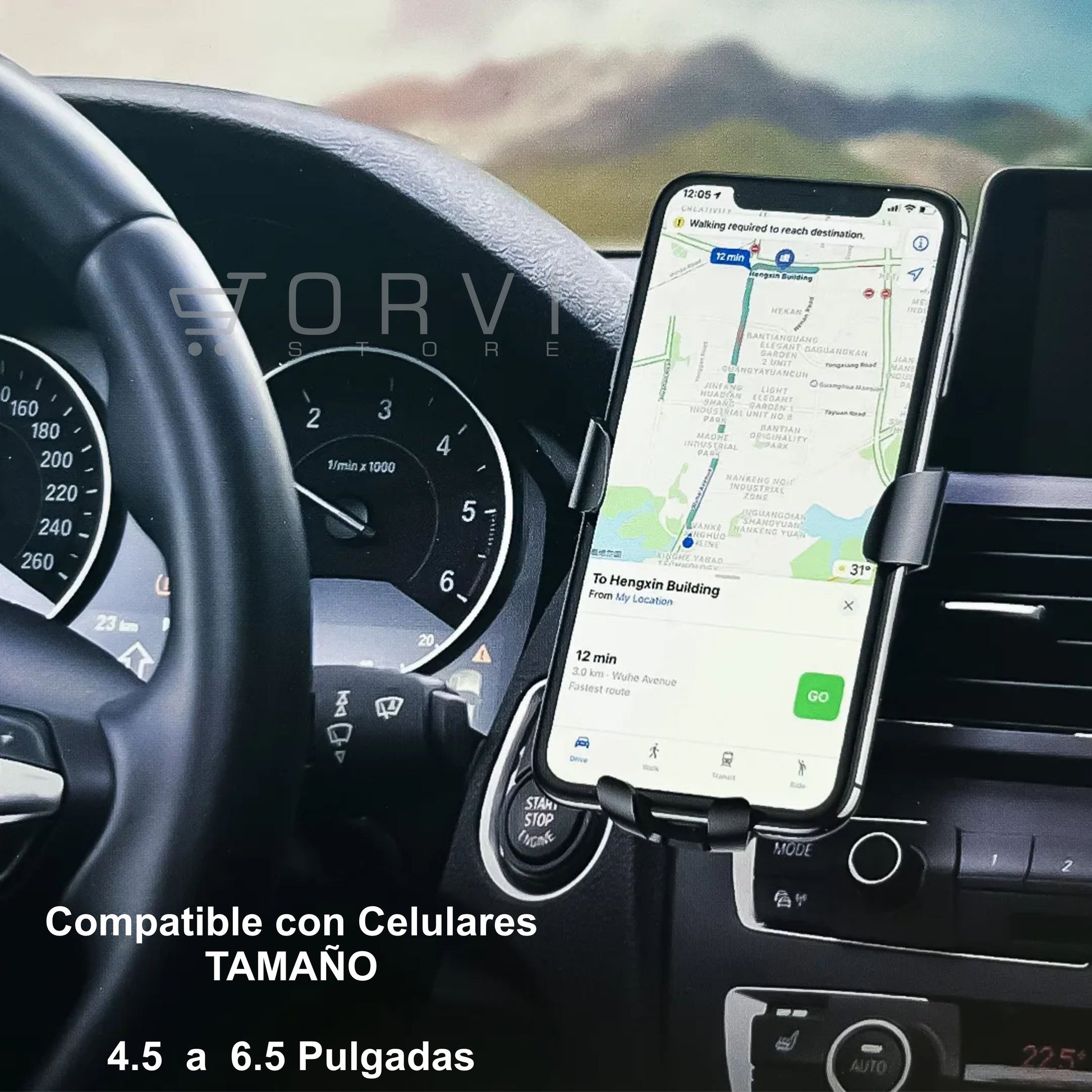 Soporte Holder Celular Carro Rejilla Air Gravedad Retráctil