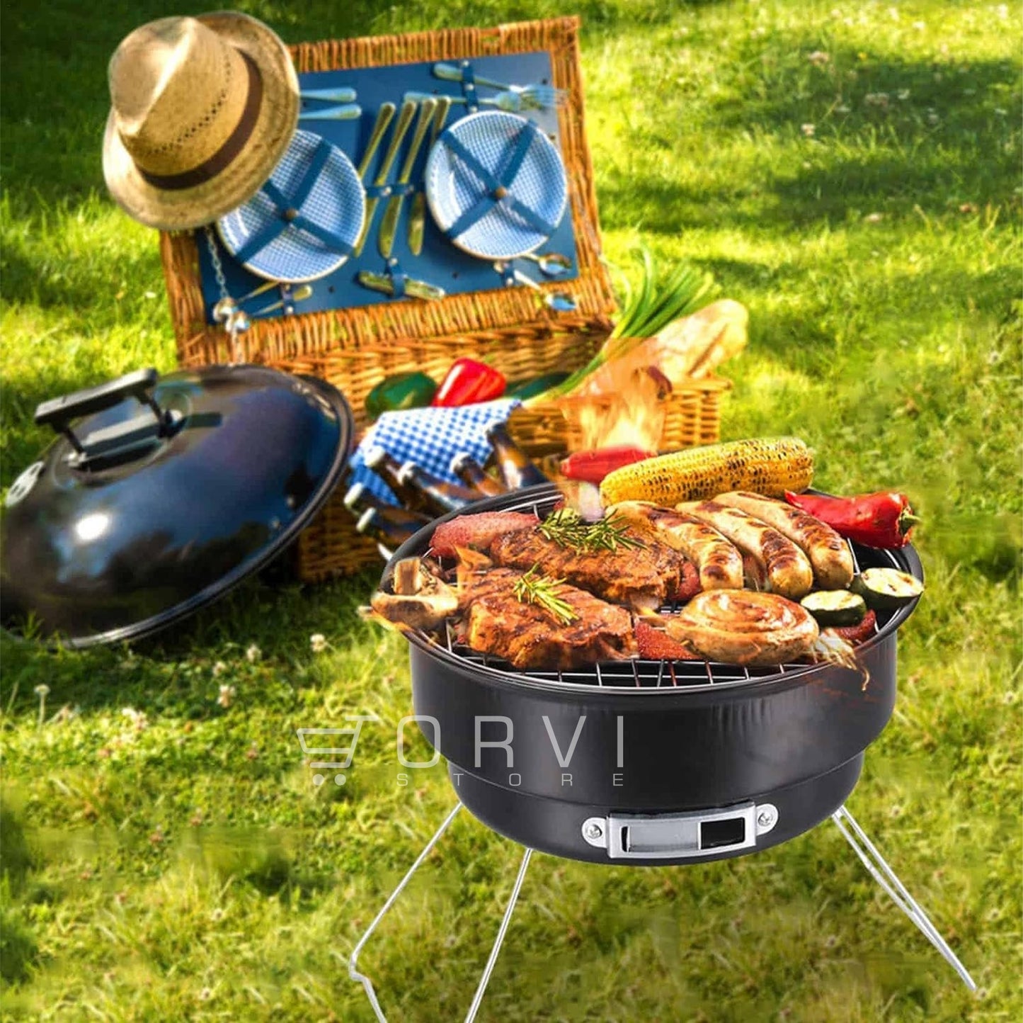 Asador Portátil Sin Humo Parrilla Barbacoa Al Carbón