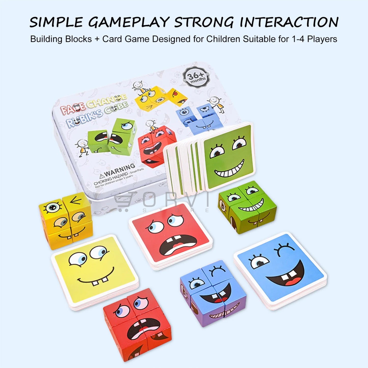 Face Change Cubos Juego De Mesa Didáctico Montessori Niños