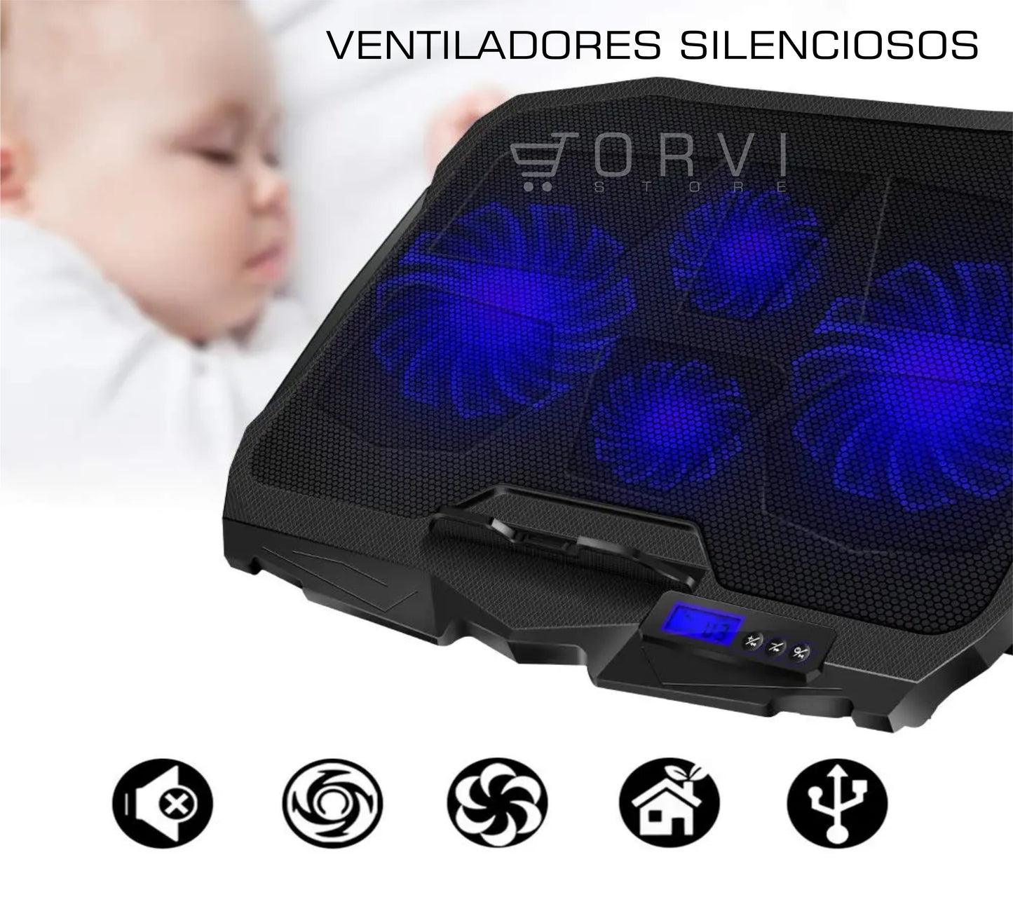 Base Gamer Refrigerante De Portátil 6 Niveles 4ventiladores
