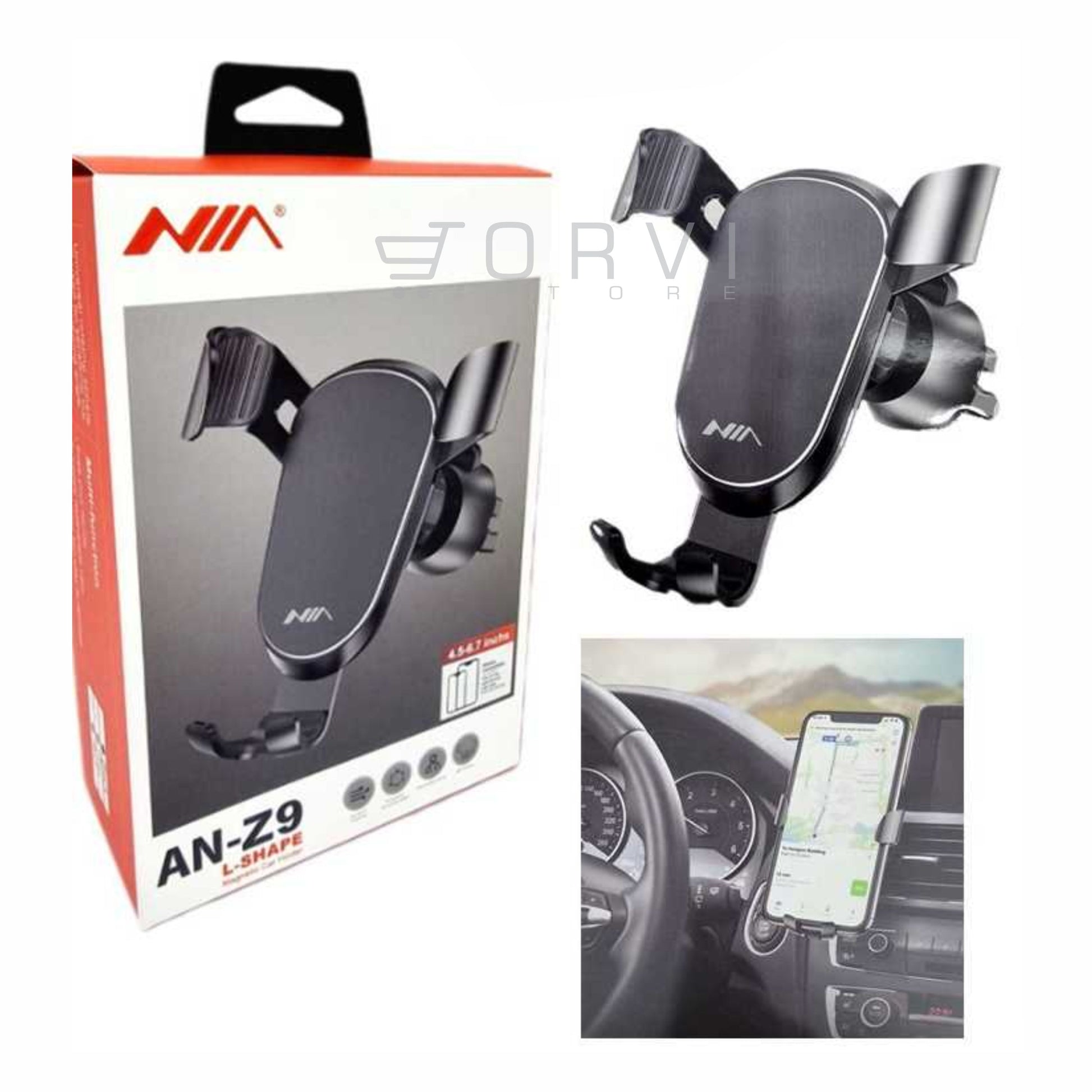 Soporte Holder Celular Carro Rejilla Air Gravedad Retráctil