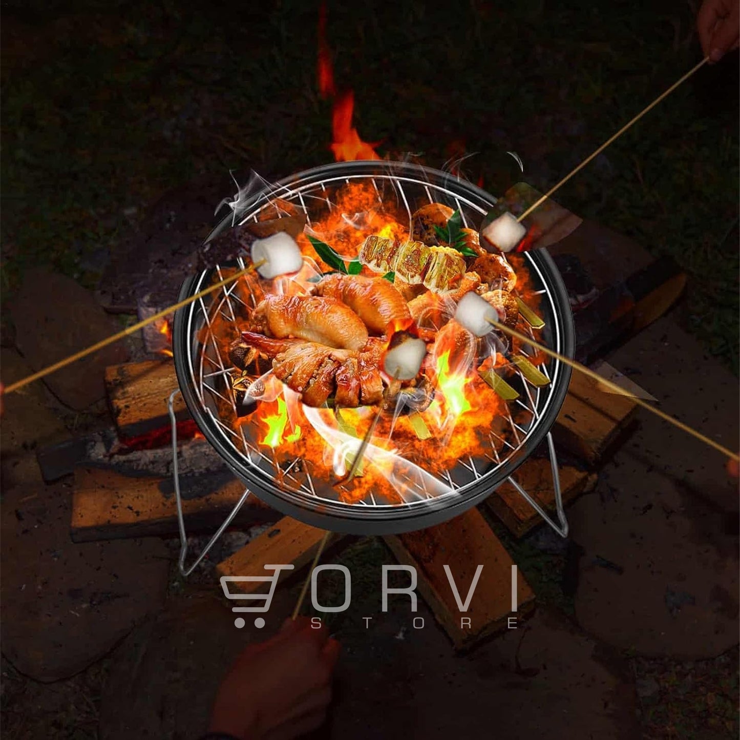 Asador Portátil Sin Humo Parrilla Barbacoa Al Carbón