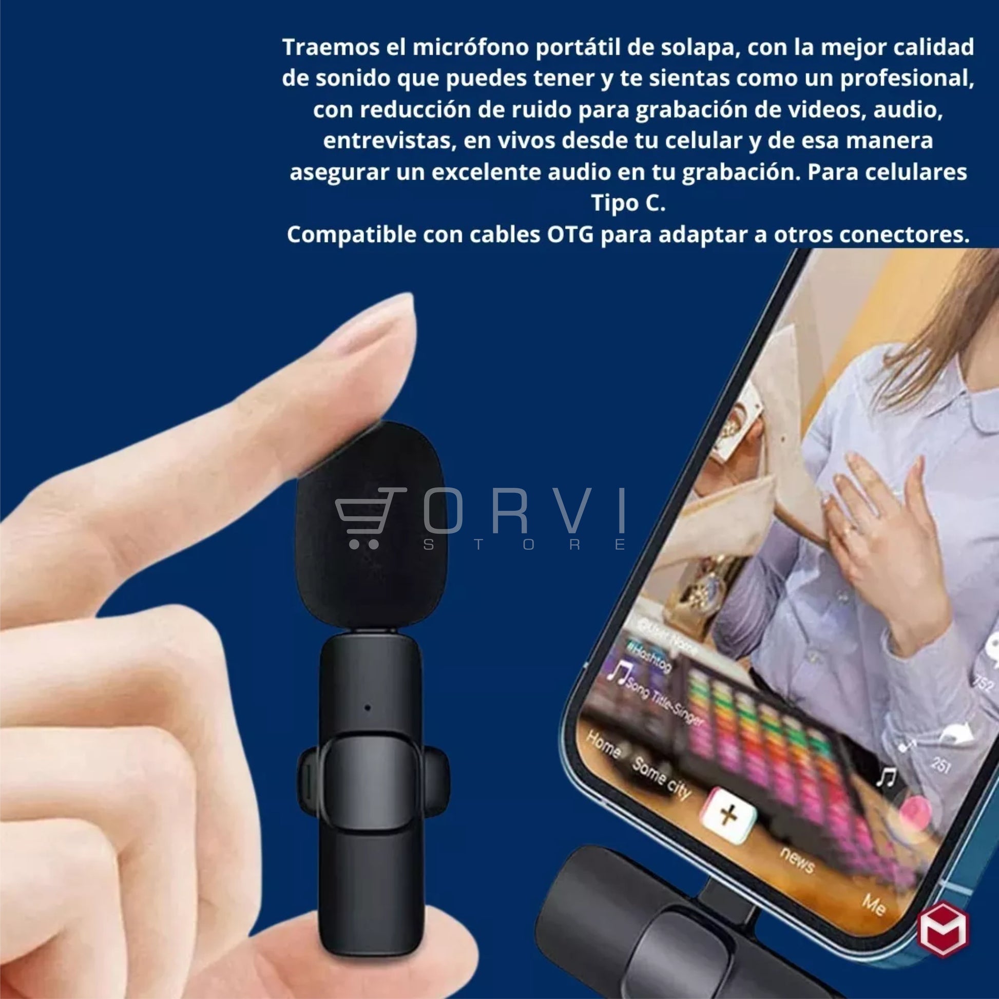 Micrófono Inalámbrico Solapa Para Tipo C O iPhone Celular