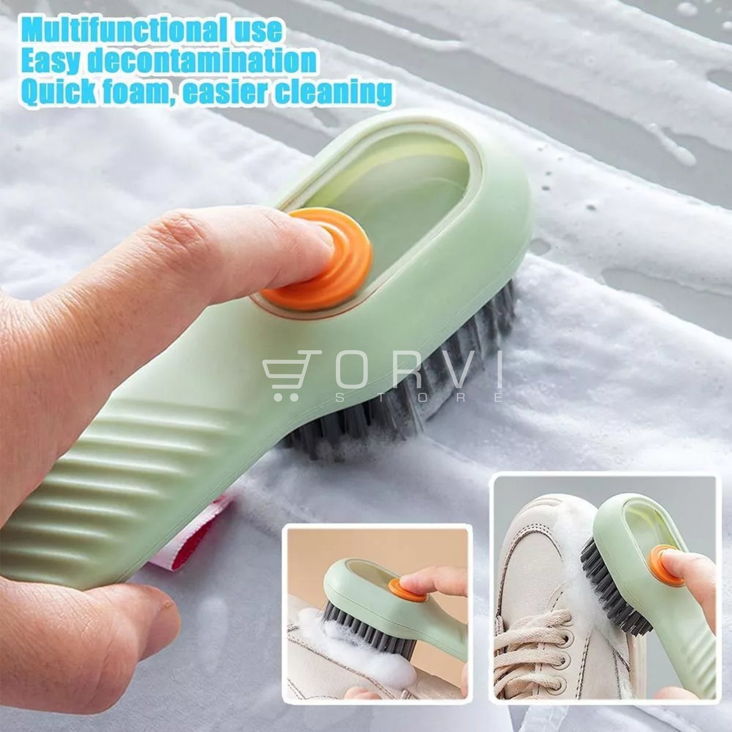 Cepillo Dispensador Jabón para Lavar Zapatos Ropa