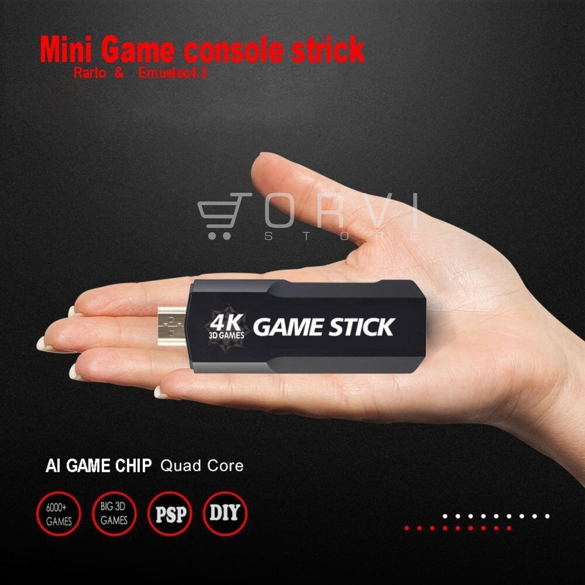 Consola Videojuego Retro Hdmi 4k Game Stick X2 64 gb Inalámbrica