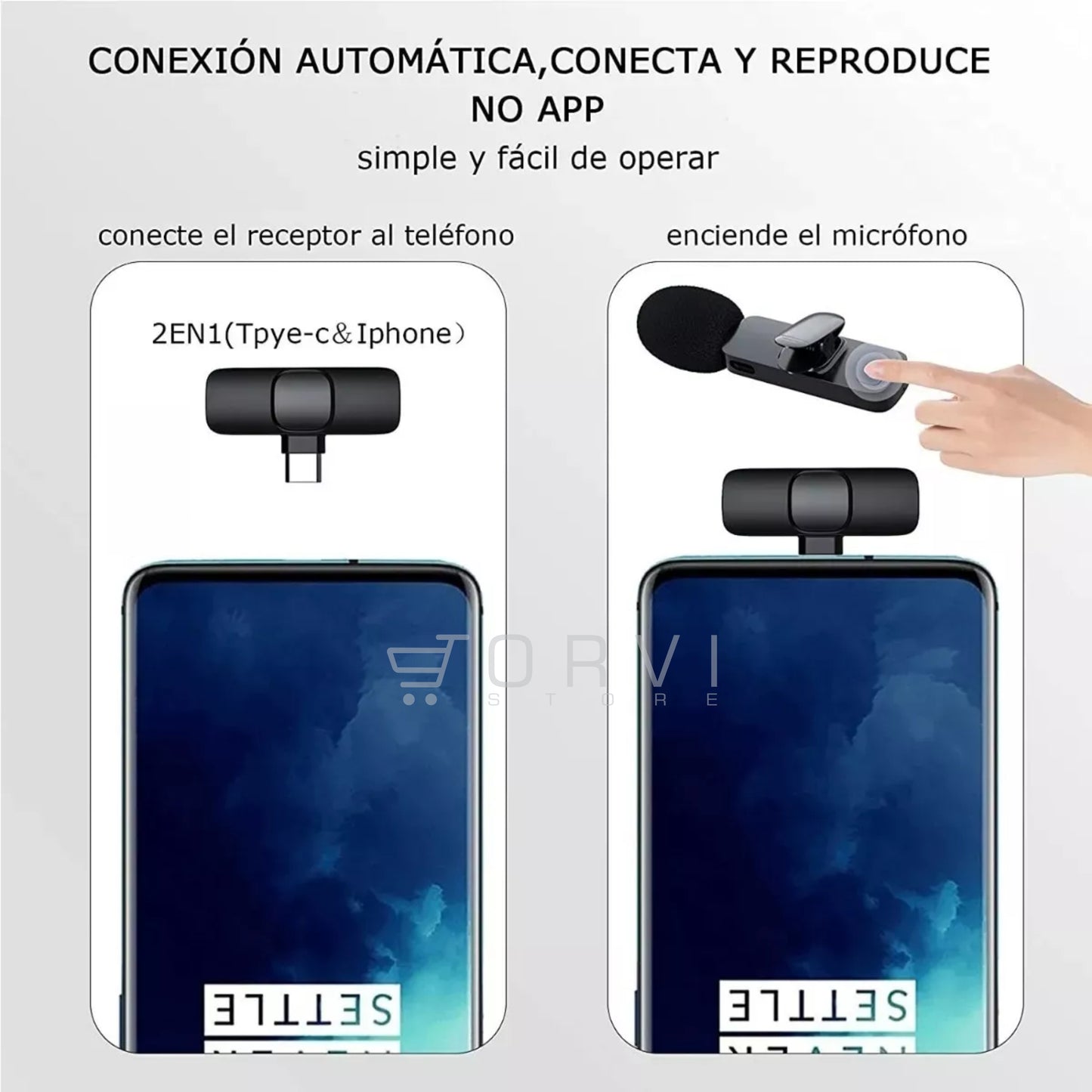 Micrófono Inalámbrico Solapa Para Tipo C O iPhone Celular