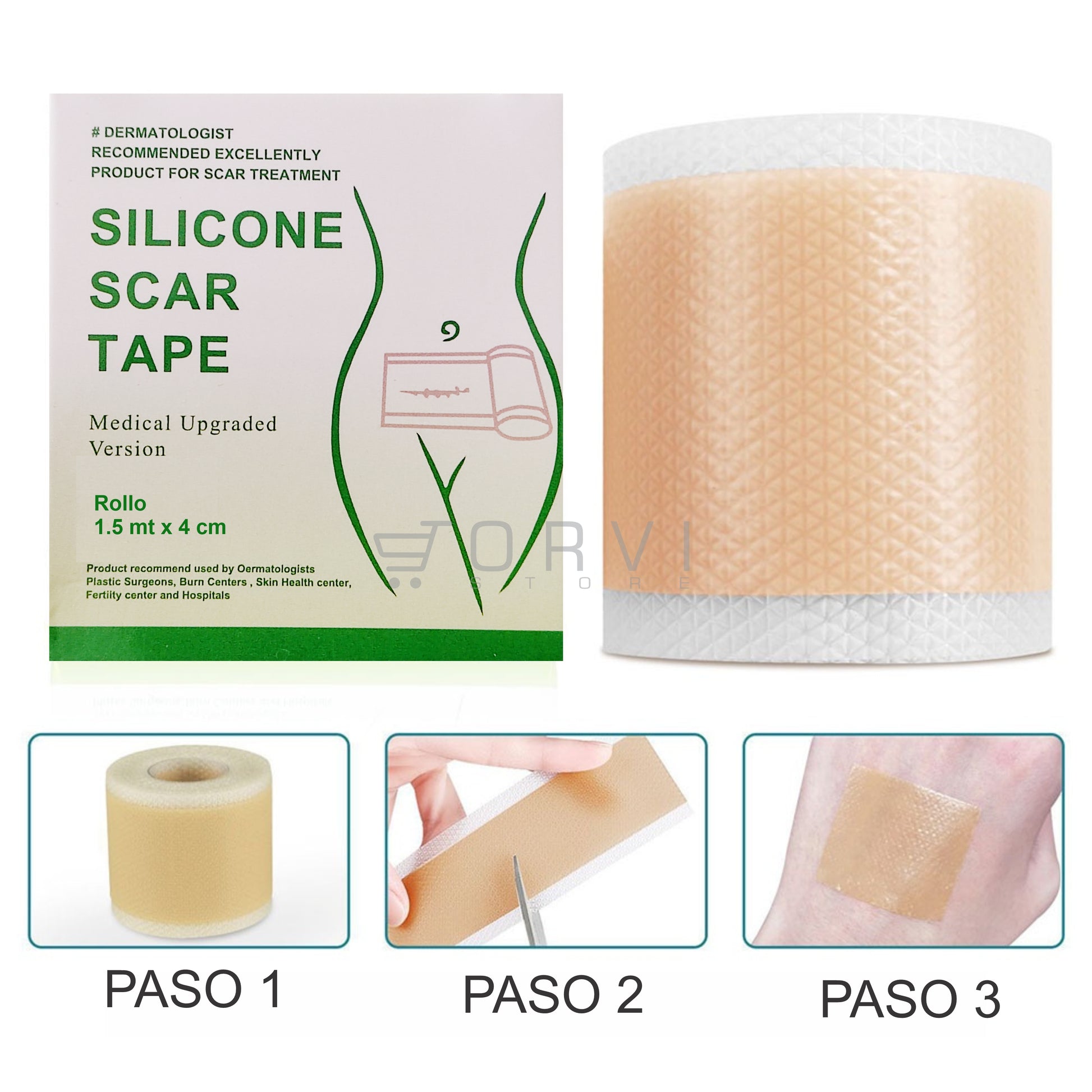 Cinta Parche Silicona Eliminación De Cicatrices Reutilizable