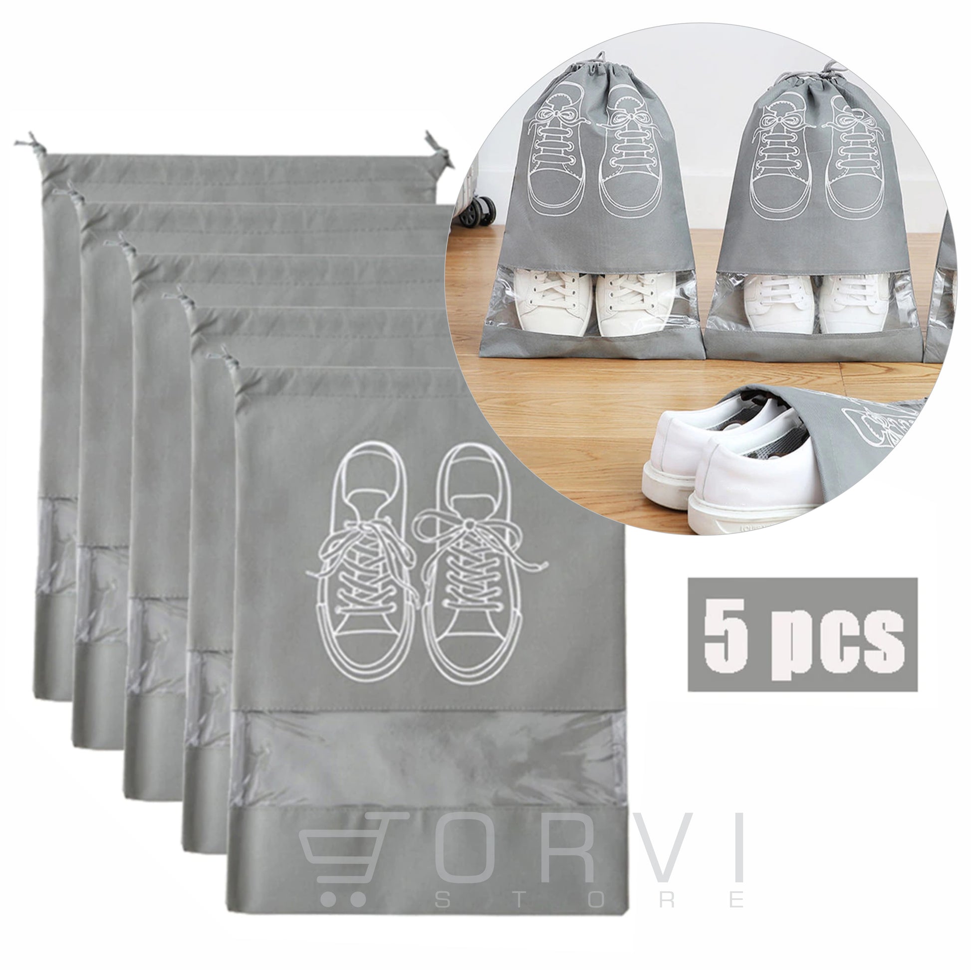 Bolsa Tela Para Guardar Zapatos Viaje Organizador X5
