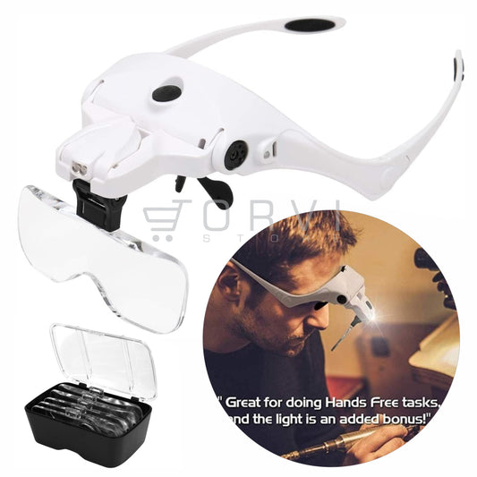 Gafas Lupa Visera Luz Led Recargable Lente Optivisor Aumento