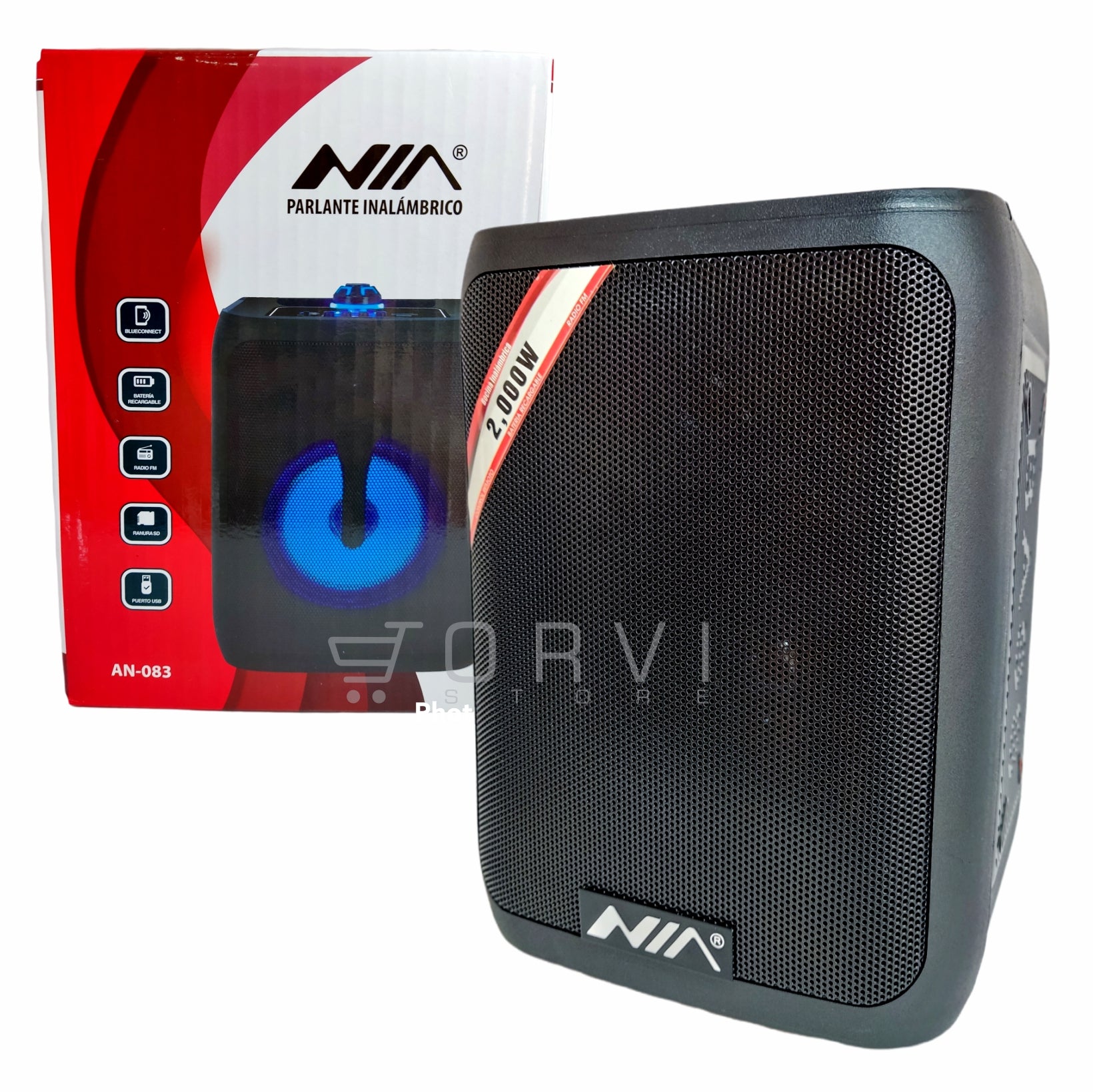 Parlante Cabina 4" Recargable Nia Radio Bluetooth Usb Sd