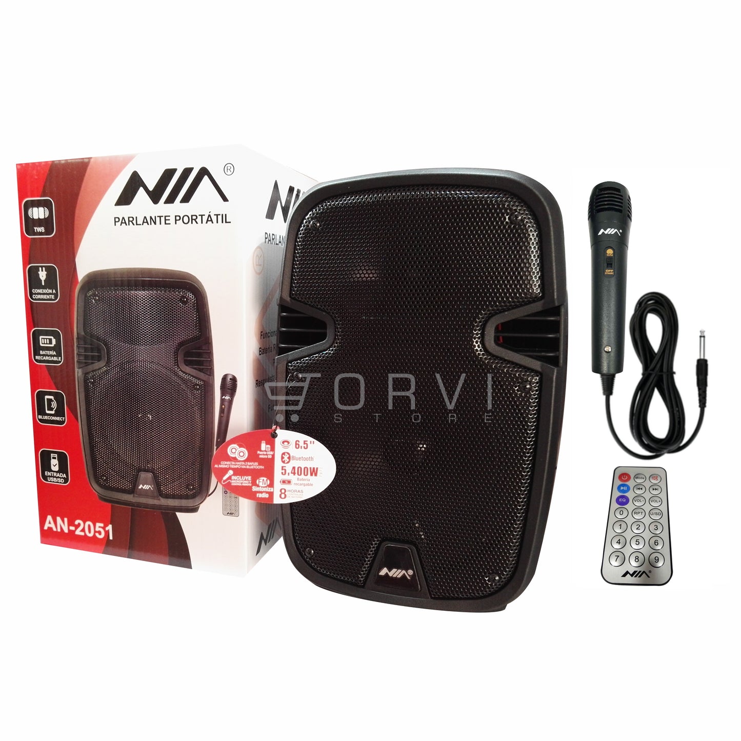 Parlante Cabina Profesional Recargable Nia 6.5 + Microfono