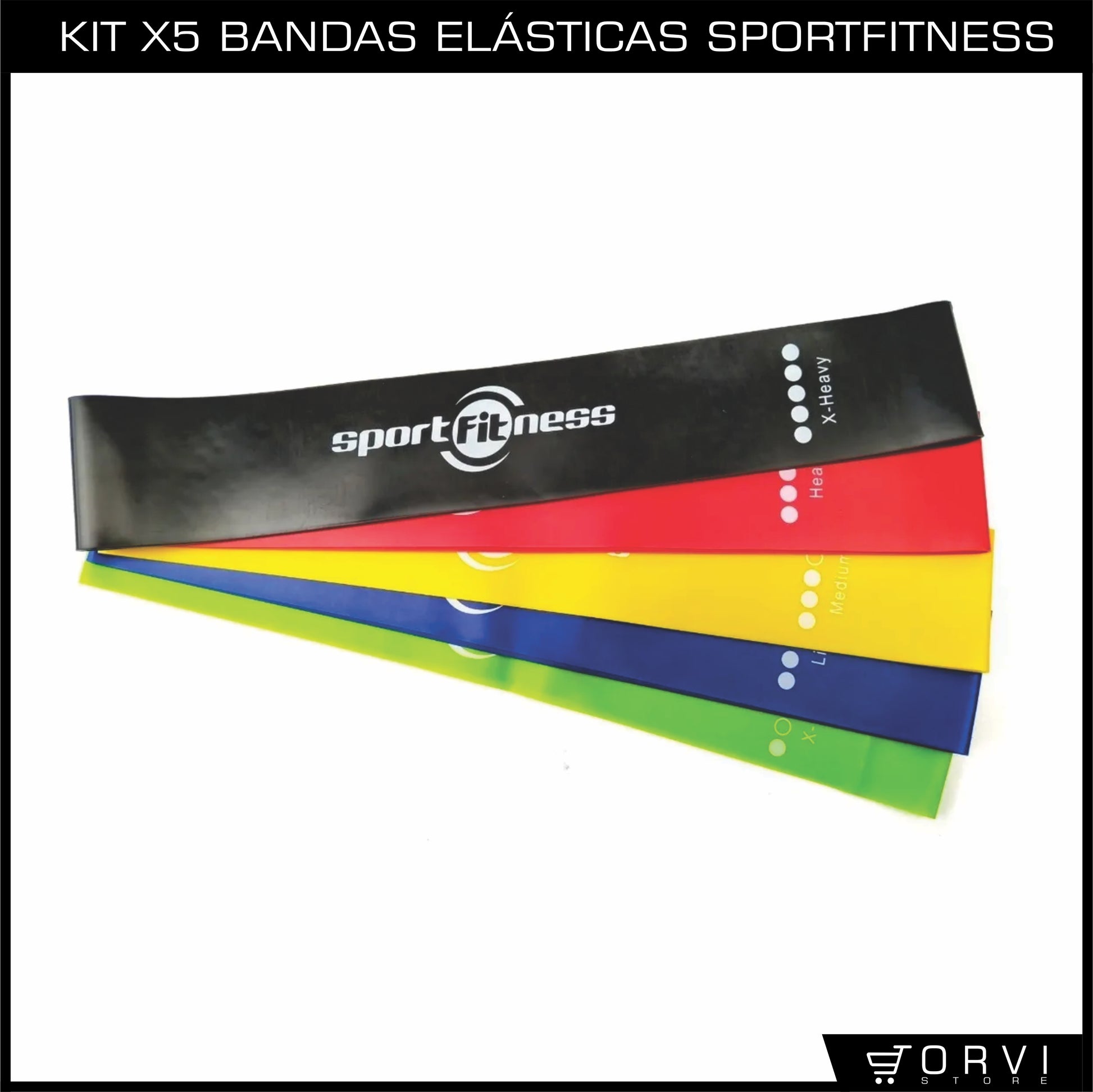 Kit Bandas Elásticas Cerradas Ejercicio Resistencia X5 Sportfitness
