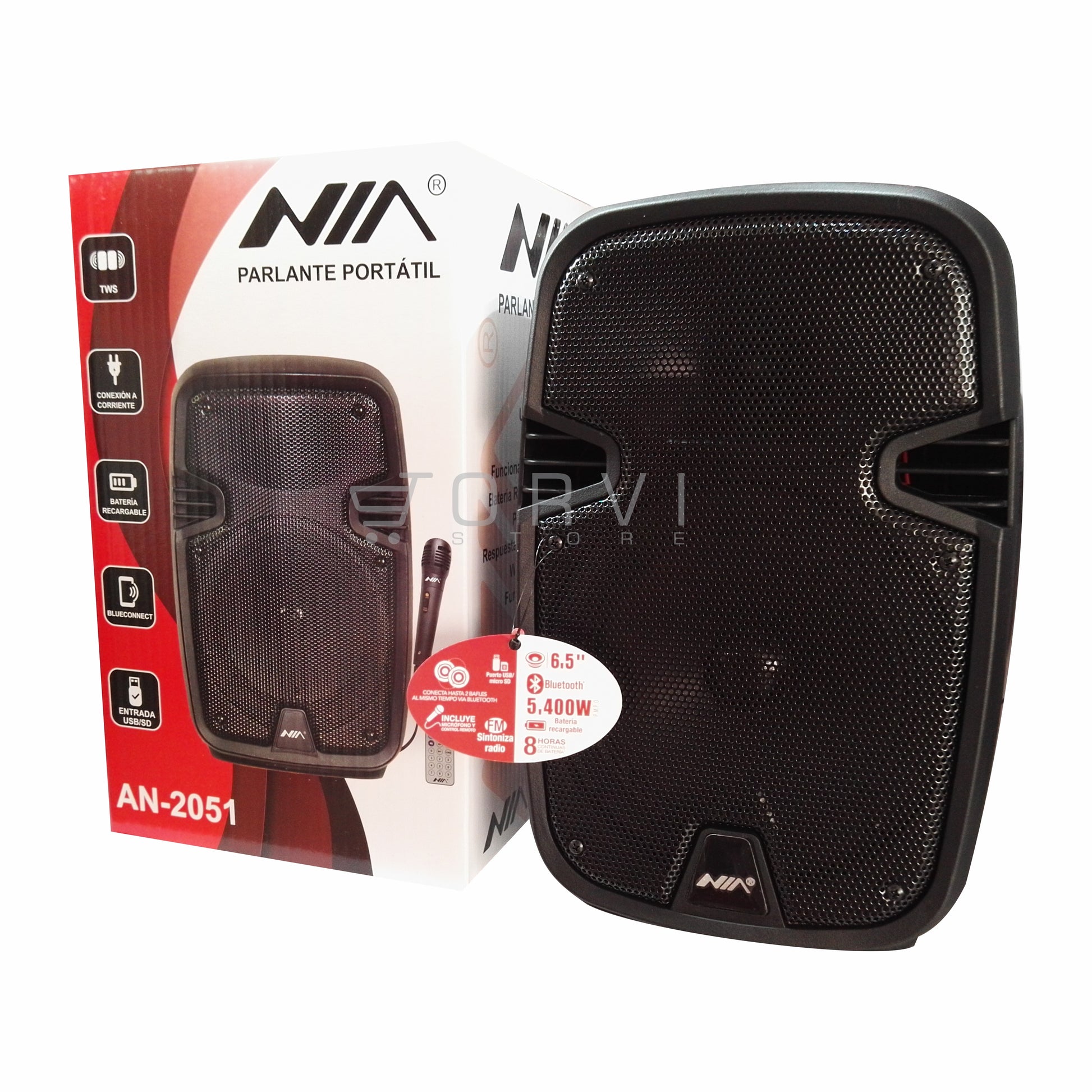 Parlante Cabina Profesional Recargable Nia 6.5 + Microfono