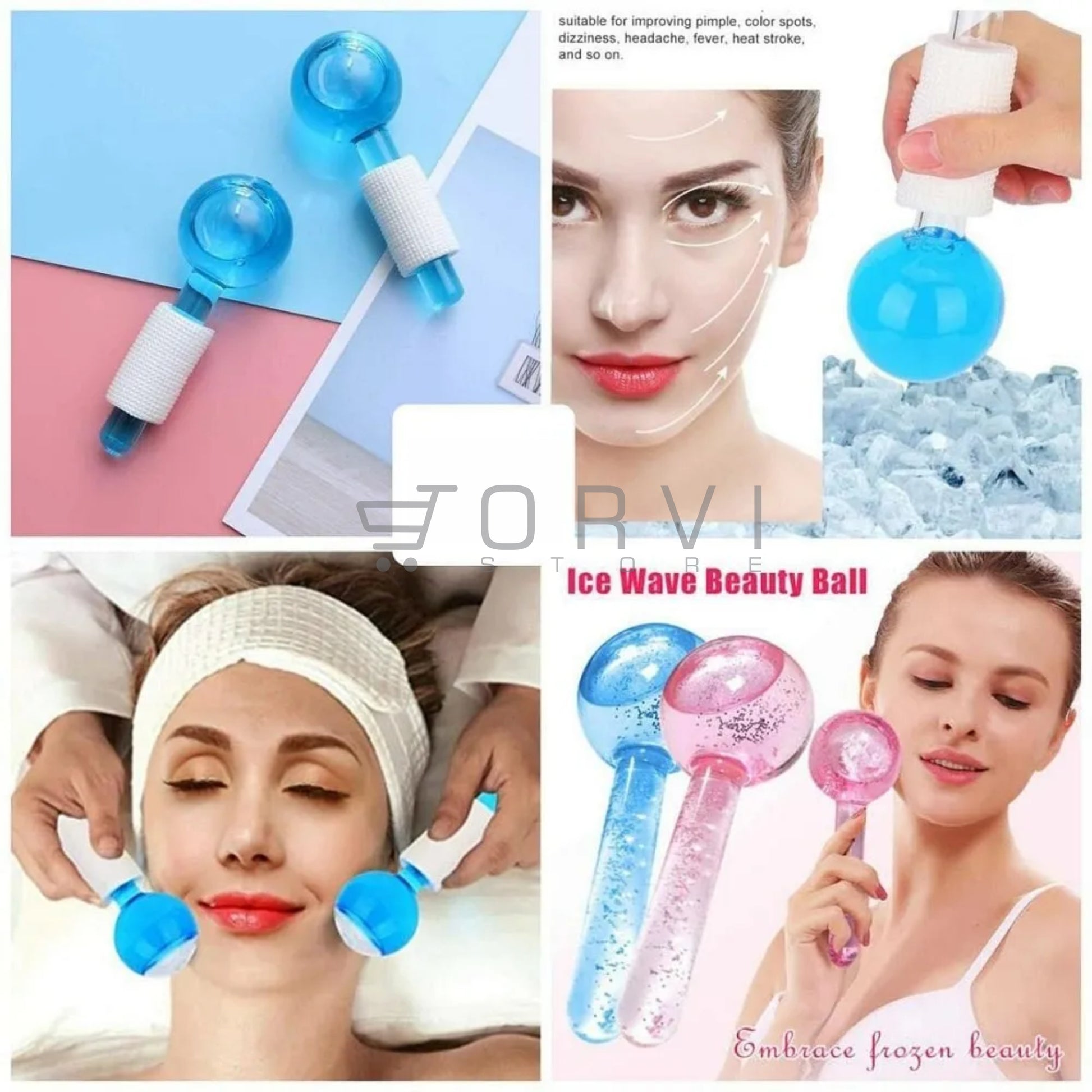 Bola Cristal Hielo Frio Belleza Masajeador Facial Tonifica