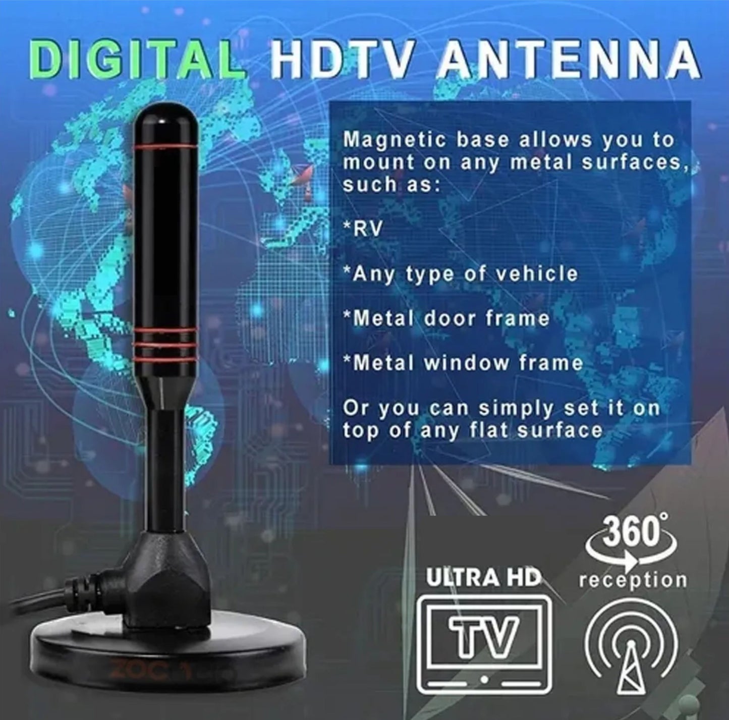 Antena Tv Digital Tdt Señal Potente Hd