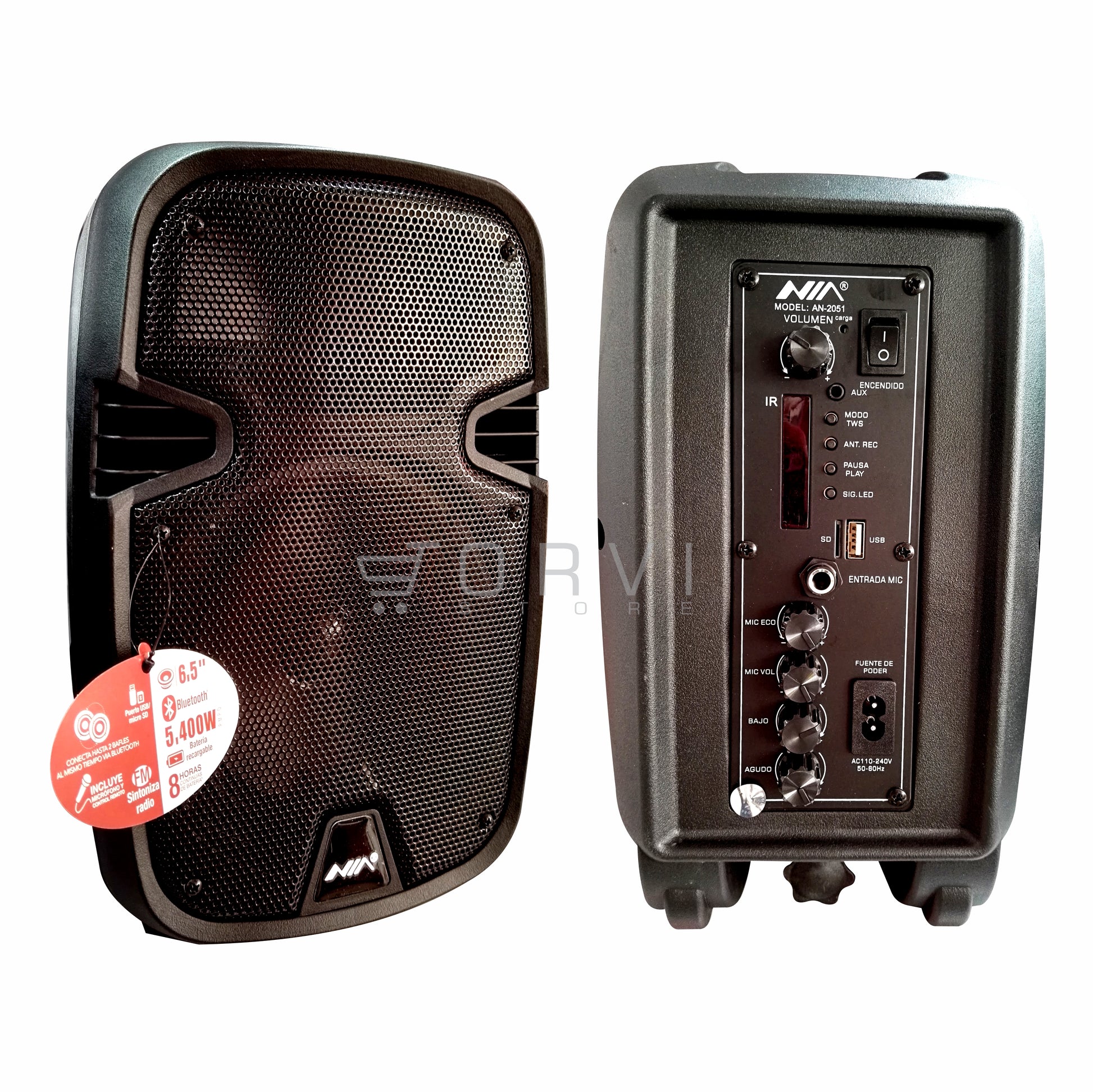 Parlante Cabina Profesional Recargable Nia 6.5 + Microfono