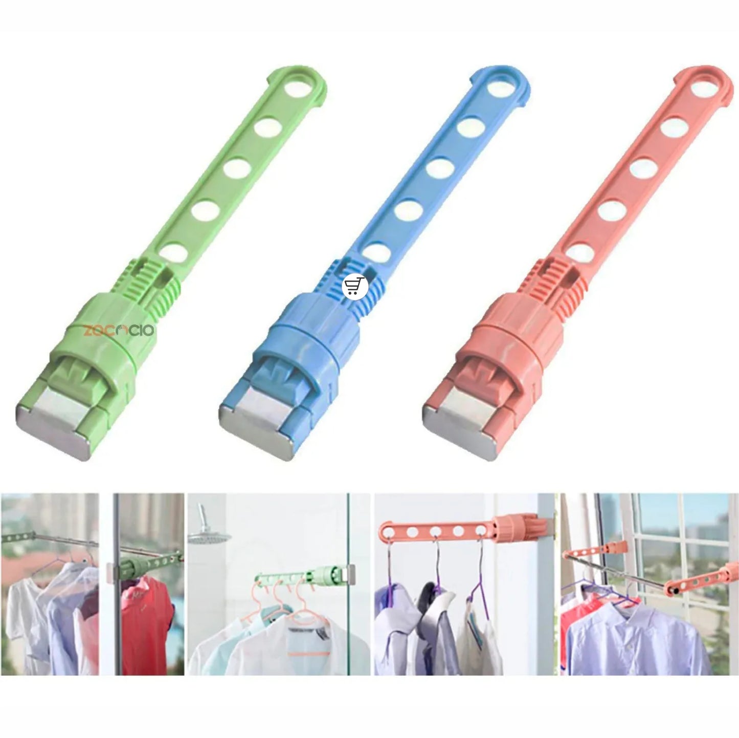 Porta Ganchos Para Ropa Ajustable Ventana Colgante Percha