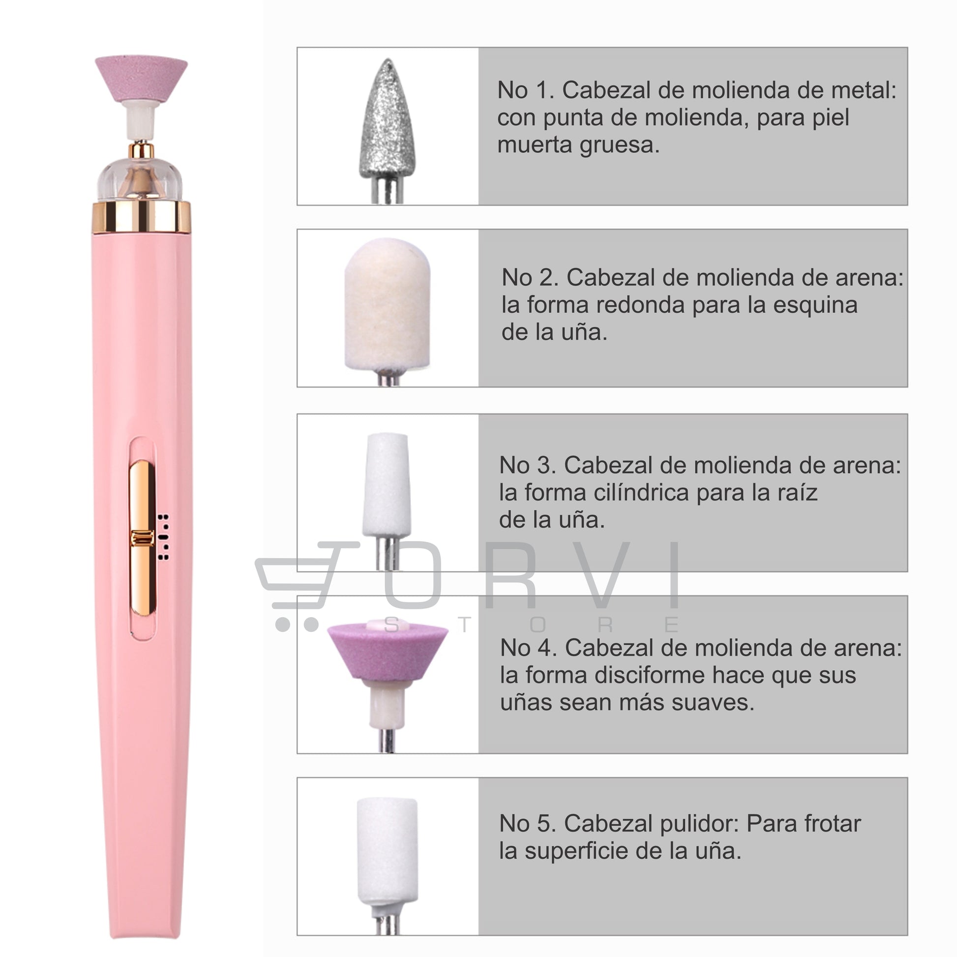 Pulidor Limador De Uñas Eléctrico Recargable Manicure Kit