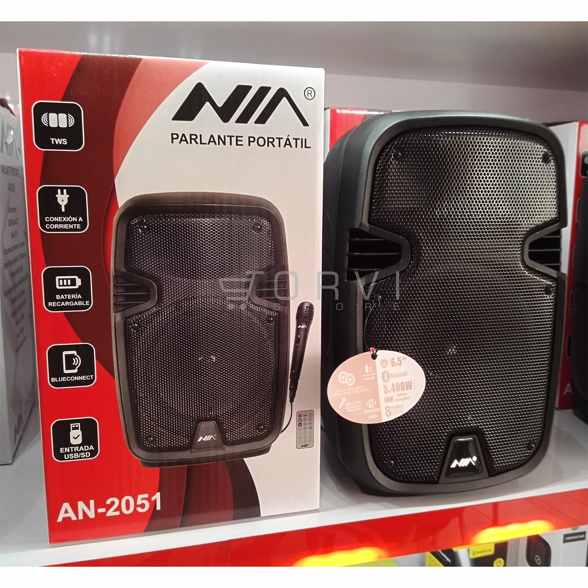 Parlante Cabina Profesional Recargable Nia 6.5 + Microfono