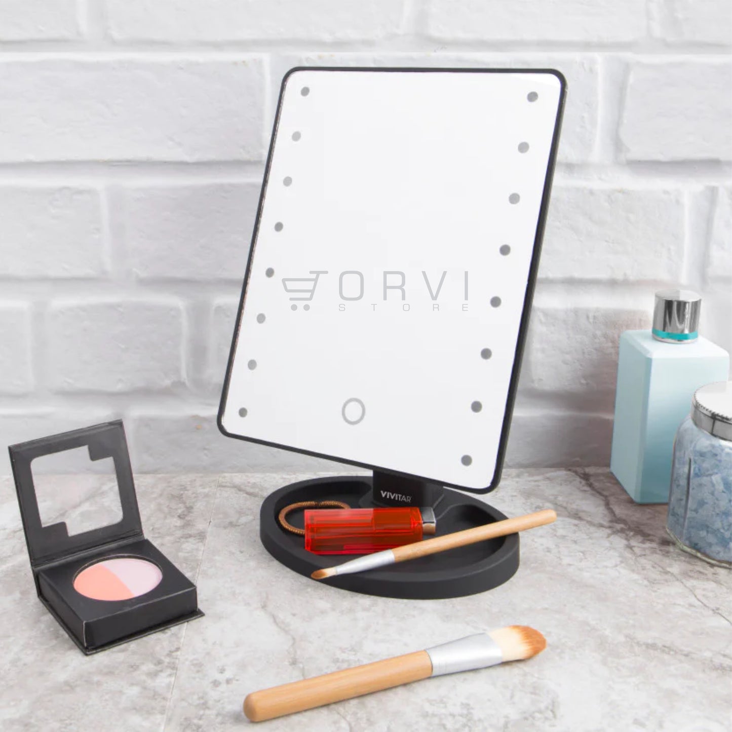 Espejo Luz Led Pantalla Táctil Touch Maquillaje Pilas o Conexión cable USB