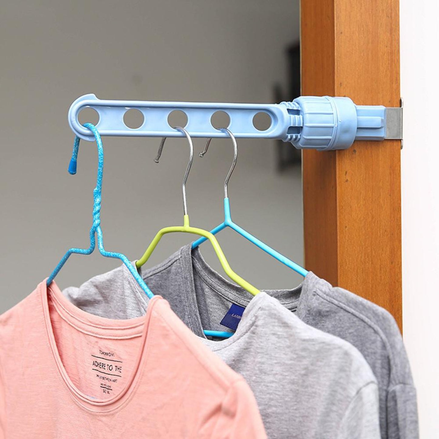 Porta Ganchos Para Ropa Ajustable Ventana Colgante Percha