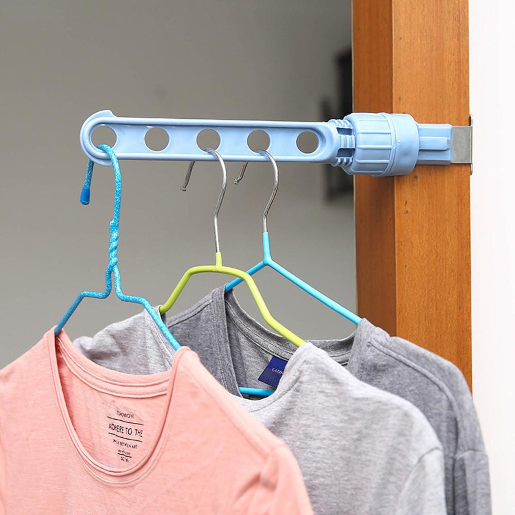 Porta Ganchos Para Ropa Ajustable Ventana Colgante Percha