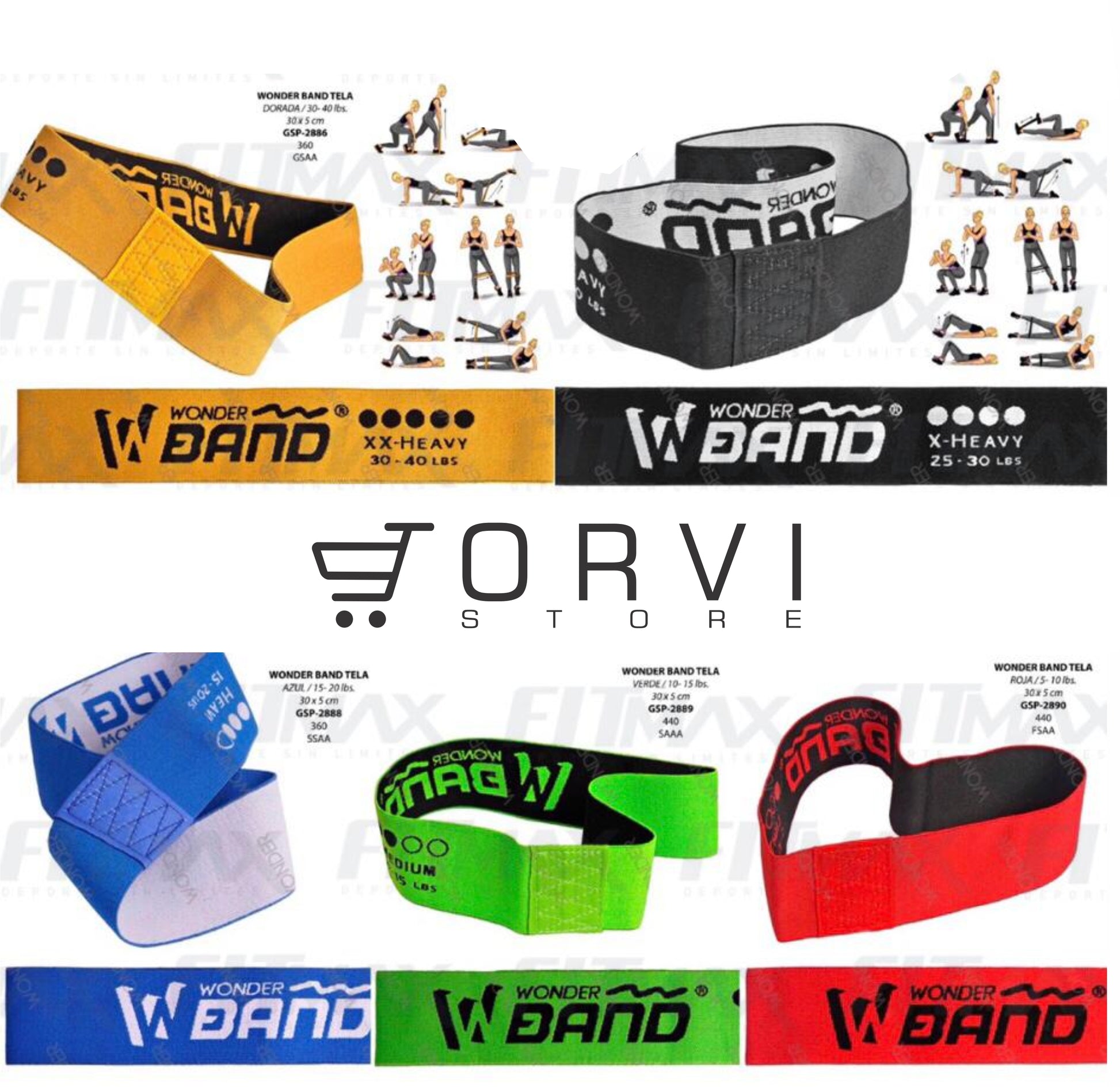Bandas Elásticas Cerradas en Tela Cerrada marca Wonder Kit x5