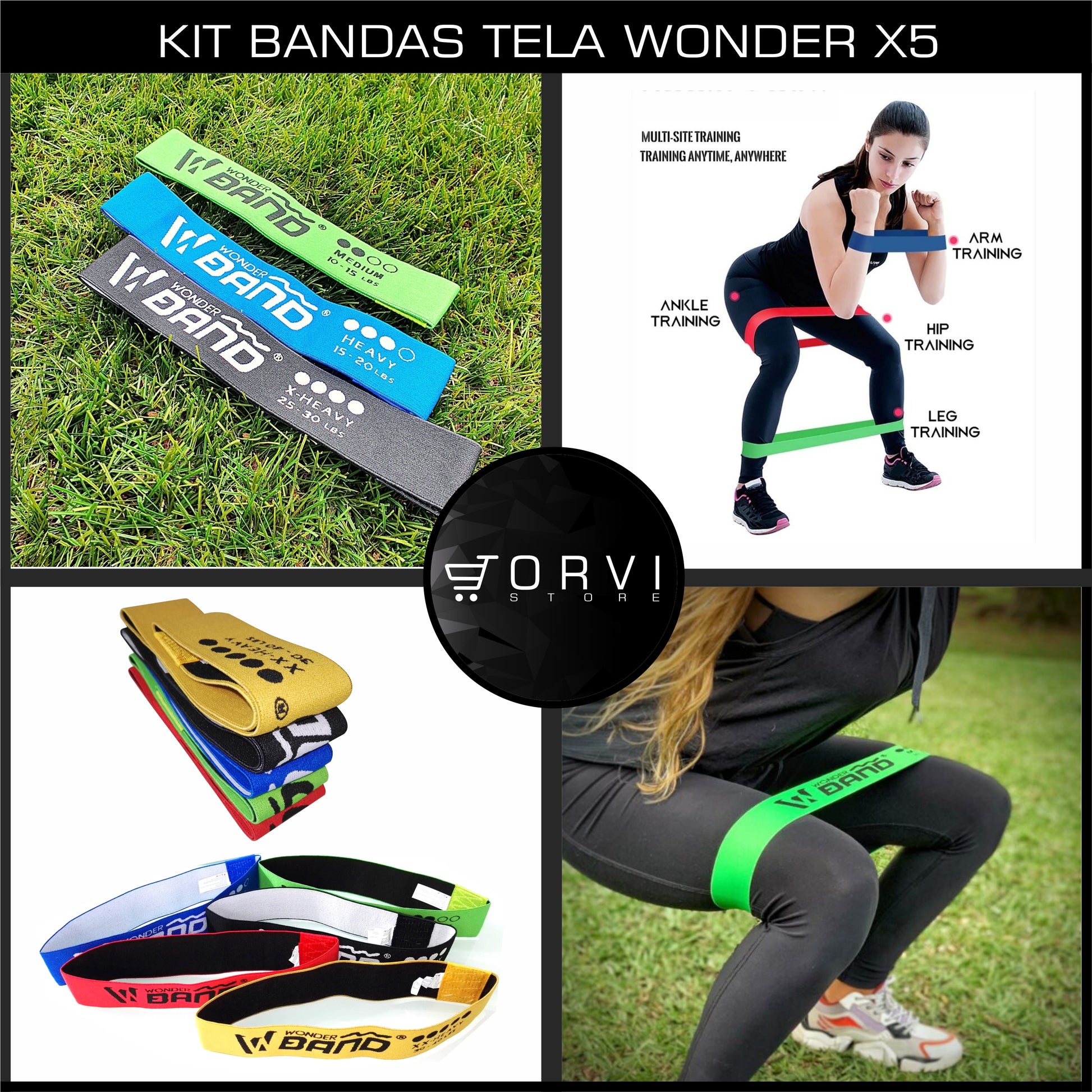 Bandas Elásticas Cerradas en Tela Cerrada marca Wonder Kit x5