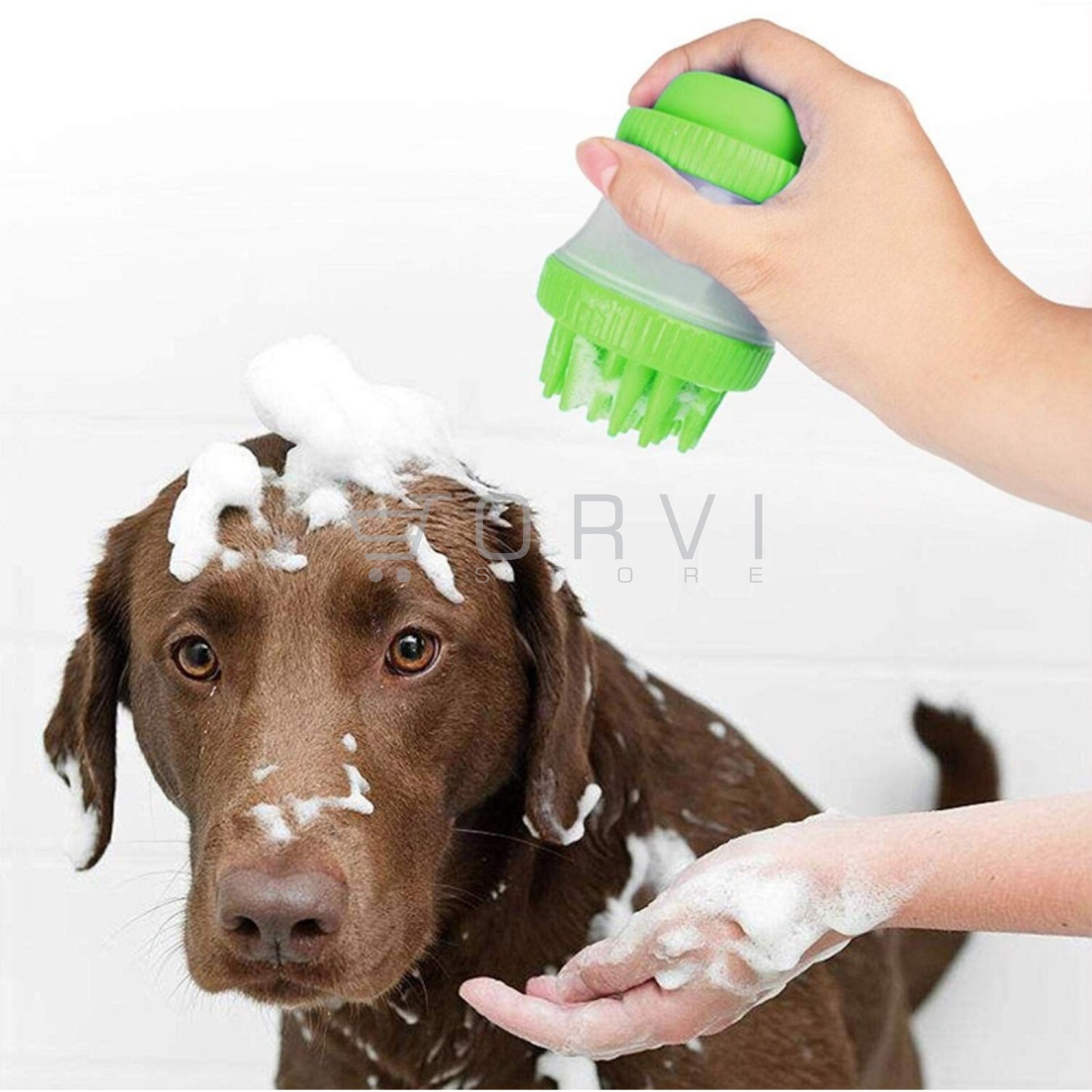 Cepillo Baño Dispensador Gato Perro Mascota Shampoo Masaje