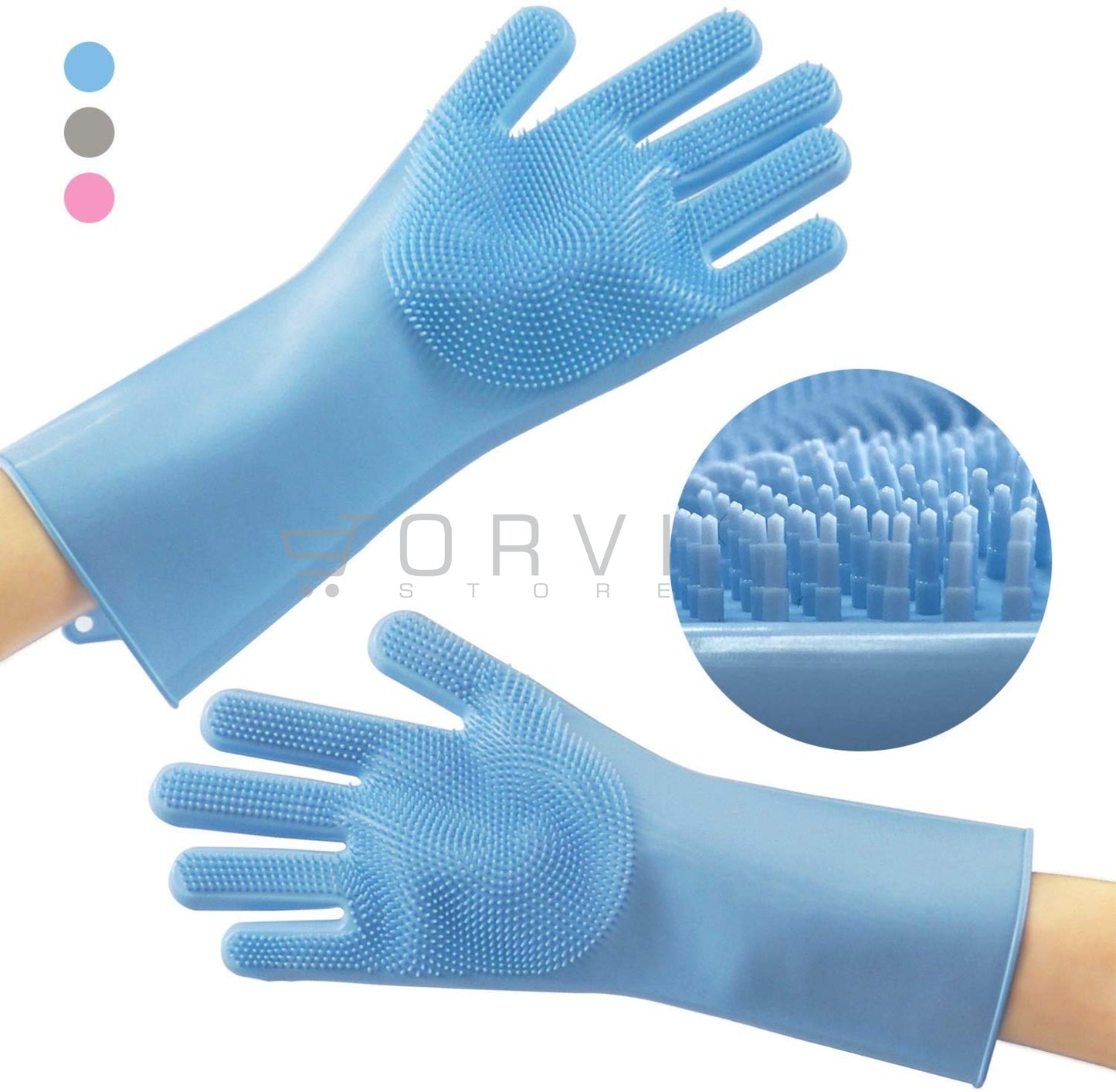 Guantes Silicona Multiusos para Lavar Loza Mascotas Baños Magic Silicone Gloves