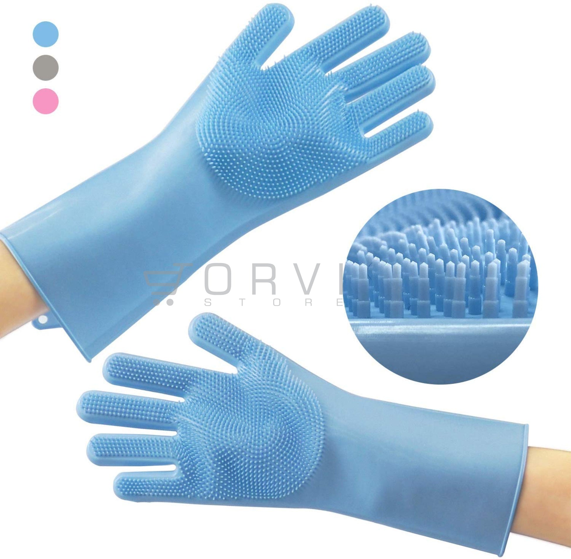 Guantes Silicona Multiusos para Lavar Loza Mascotas Baños Magic Silicone Gloves