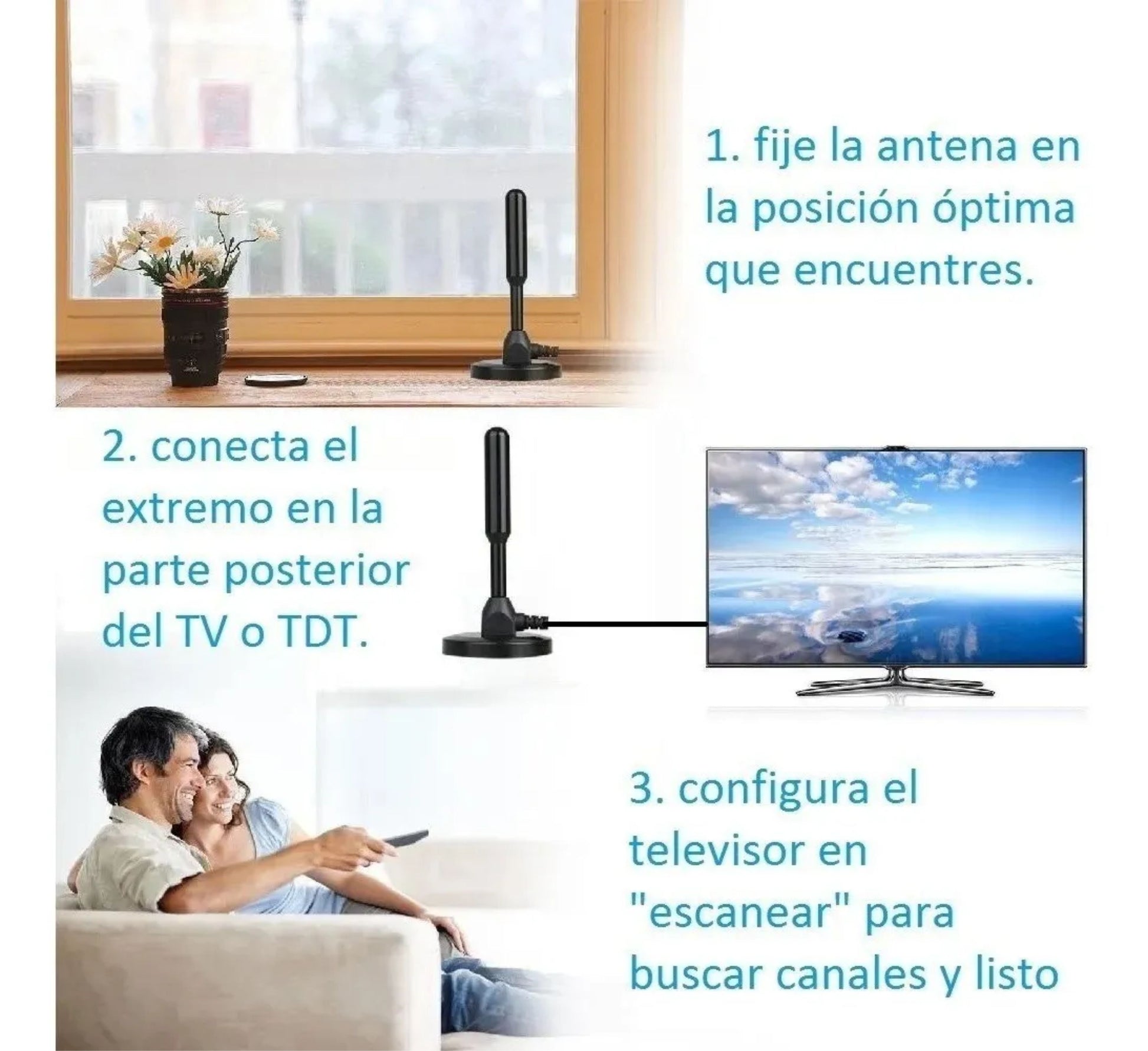 Antena Tv Digital Tdt Señal Potente Hd