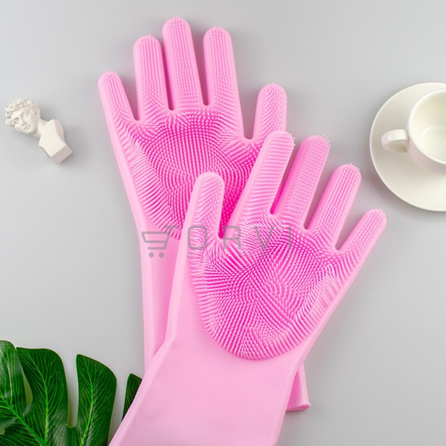 Guantes Silicona Multiusos para Lavar Loza Mascotas Baños Magic Silicone Gloves