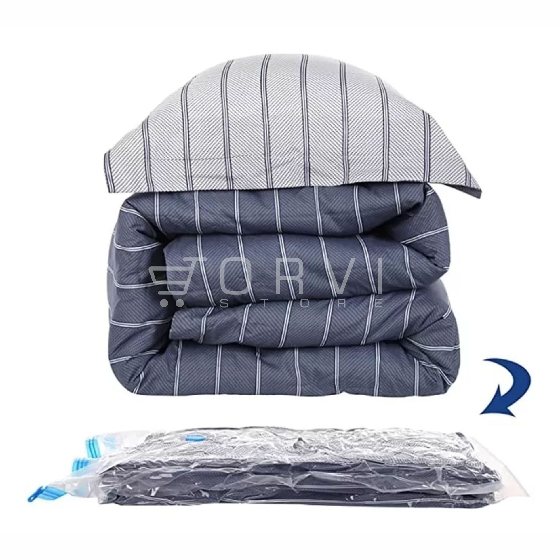 Kit 6 Bolsas Empaque Al Vacío Ahorrador Espacio Vacuum Bag + Bomba Aire