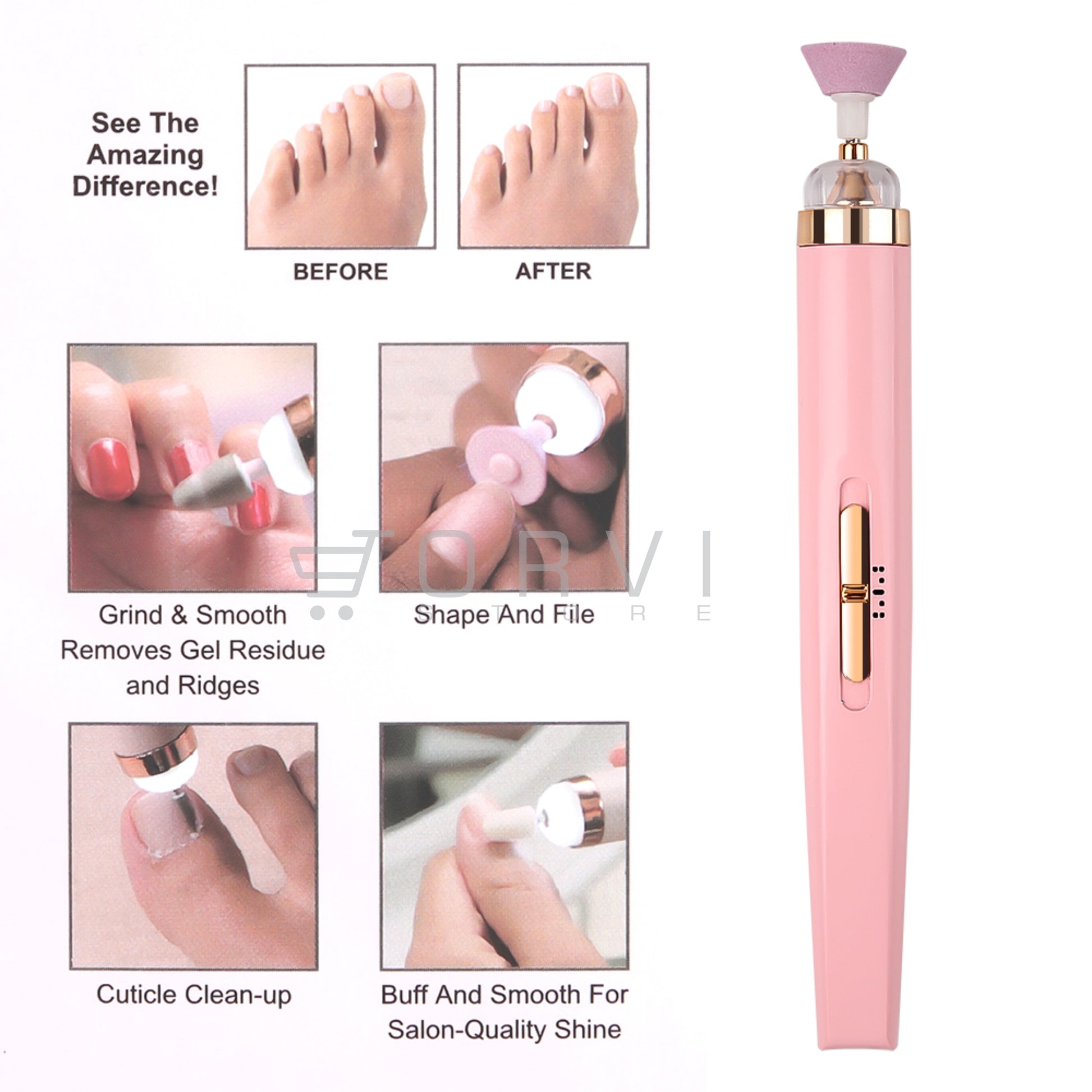 Pulidor Limador De Uñas Eléctrico Recargable Manicure Kit