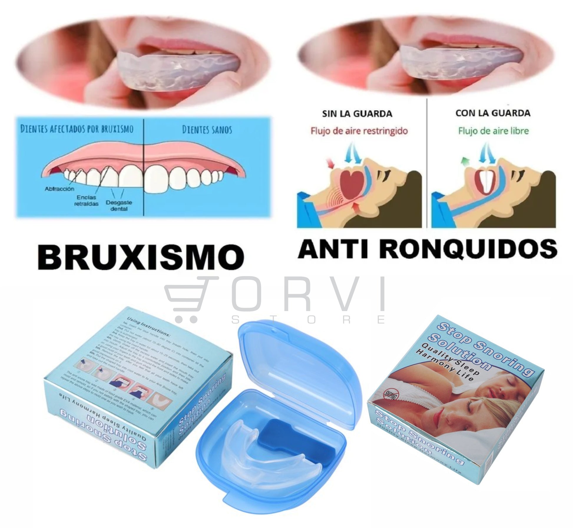 Antironquido Y Bruxismo Protector De Dientes Moldeable Doble