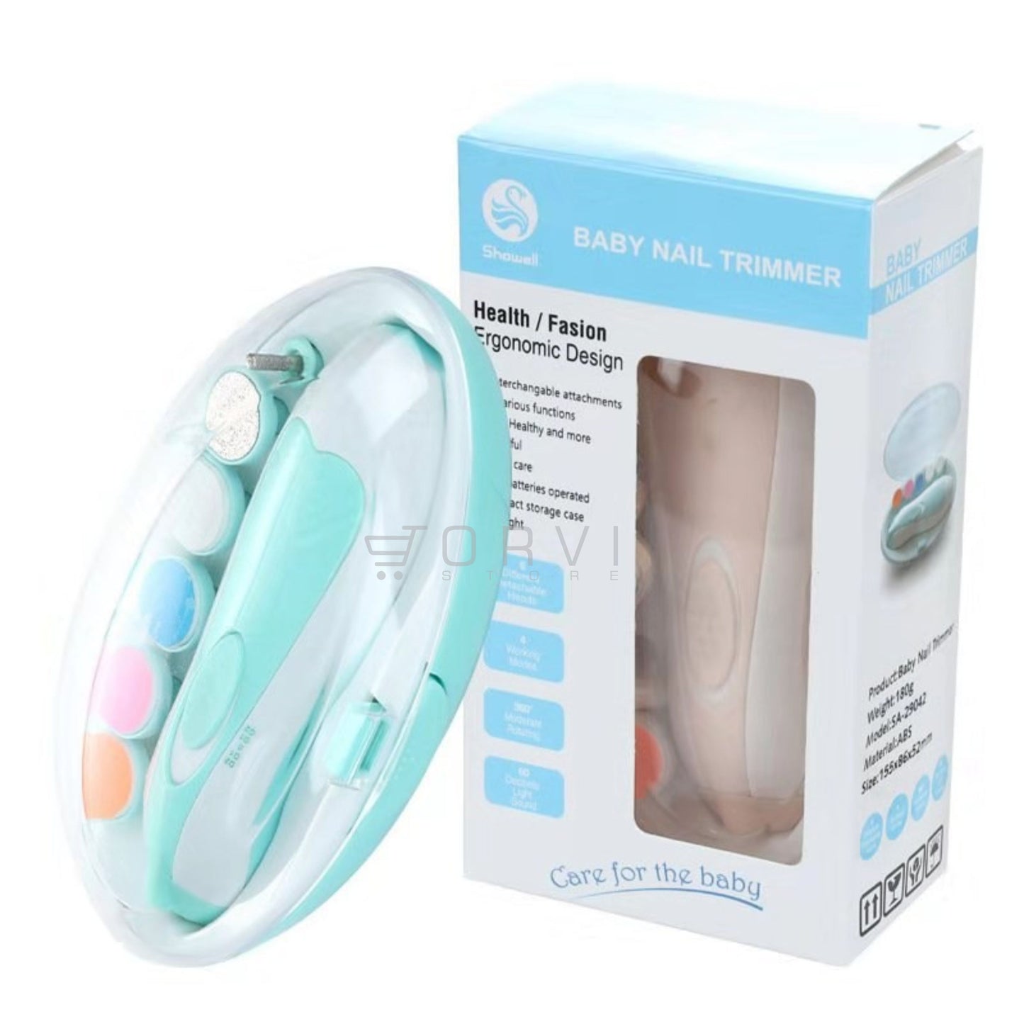 Lima Eléctrica de Uñas para Bebe Limador de 6 Cabezas adaptables Baby Nail Trimme