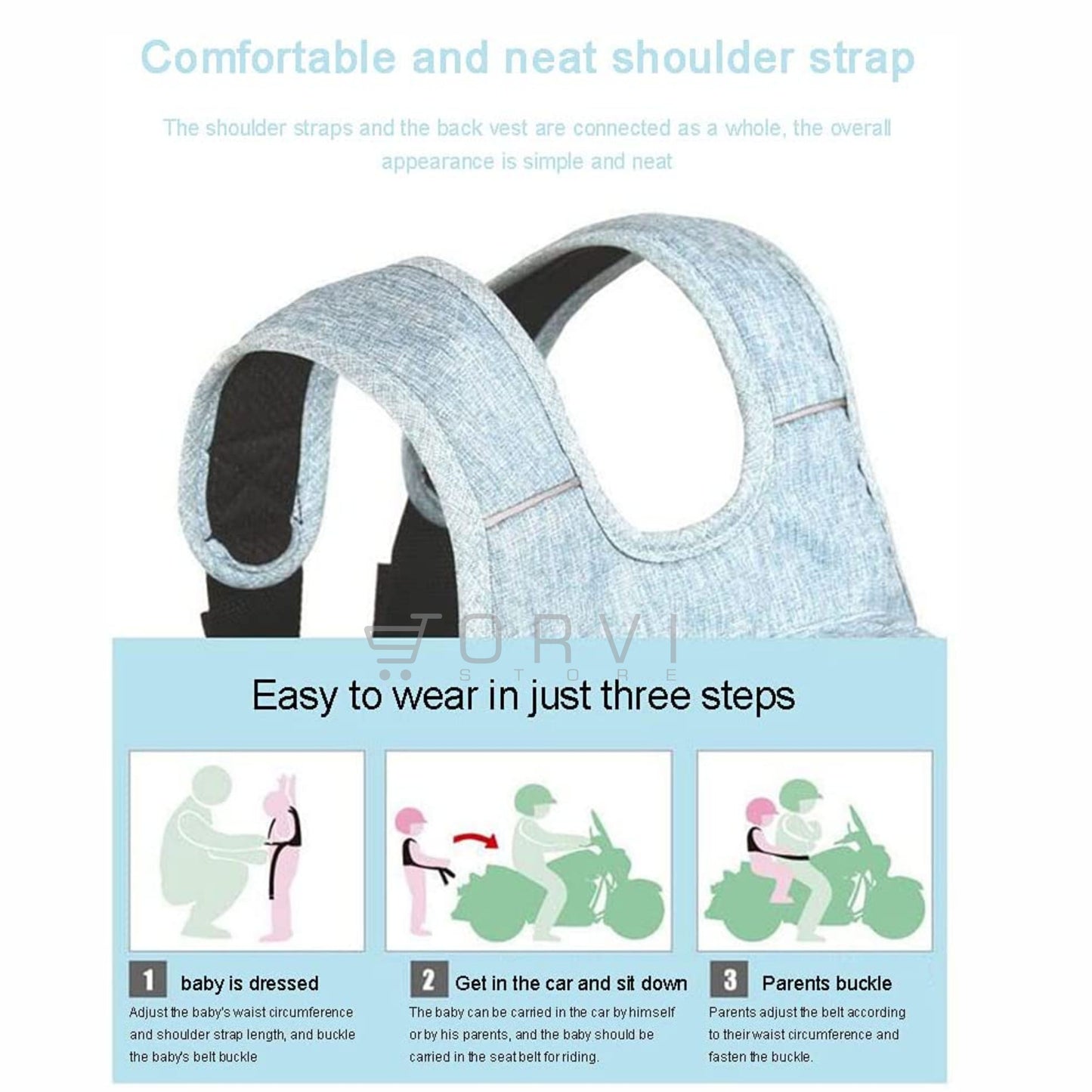 Cinturon Chaleco De Seguridad Para Niños En Moto Baby - Belt Moto