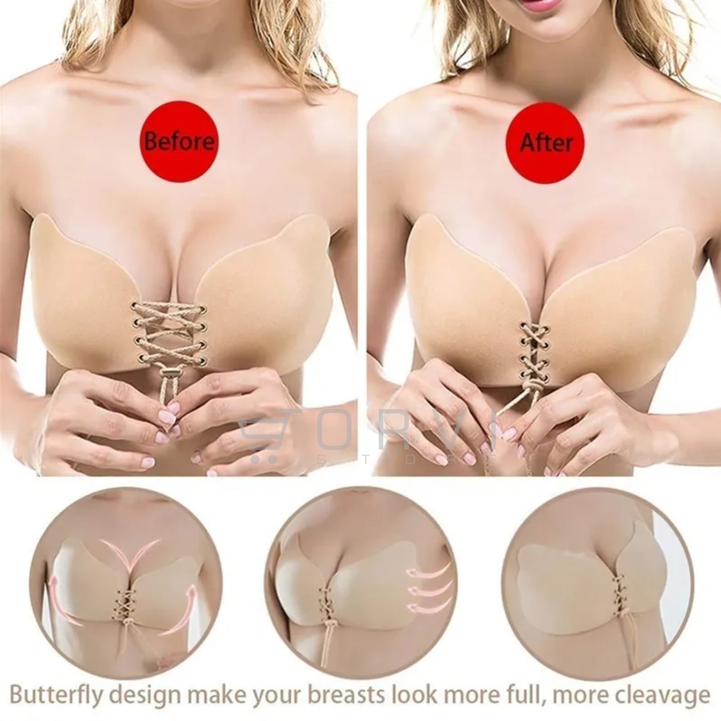 Brasier Invisible Adhesivo Silicona Levanta Busto Magic Bra