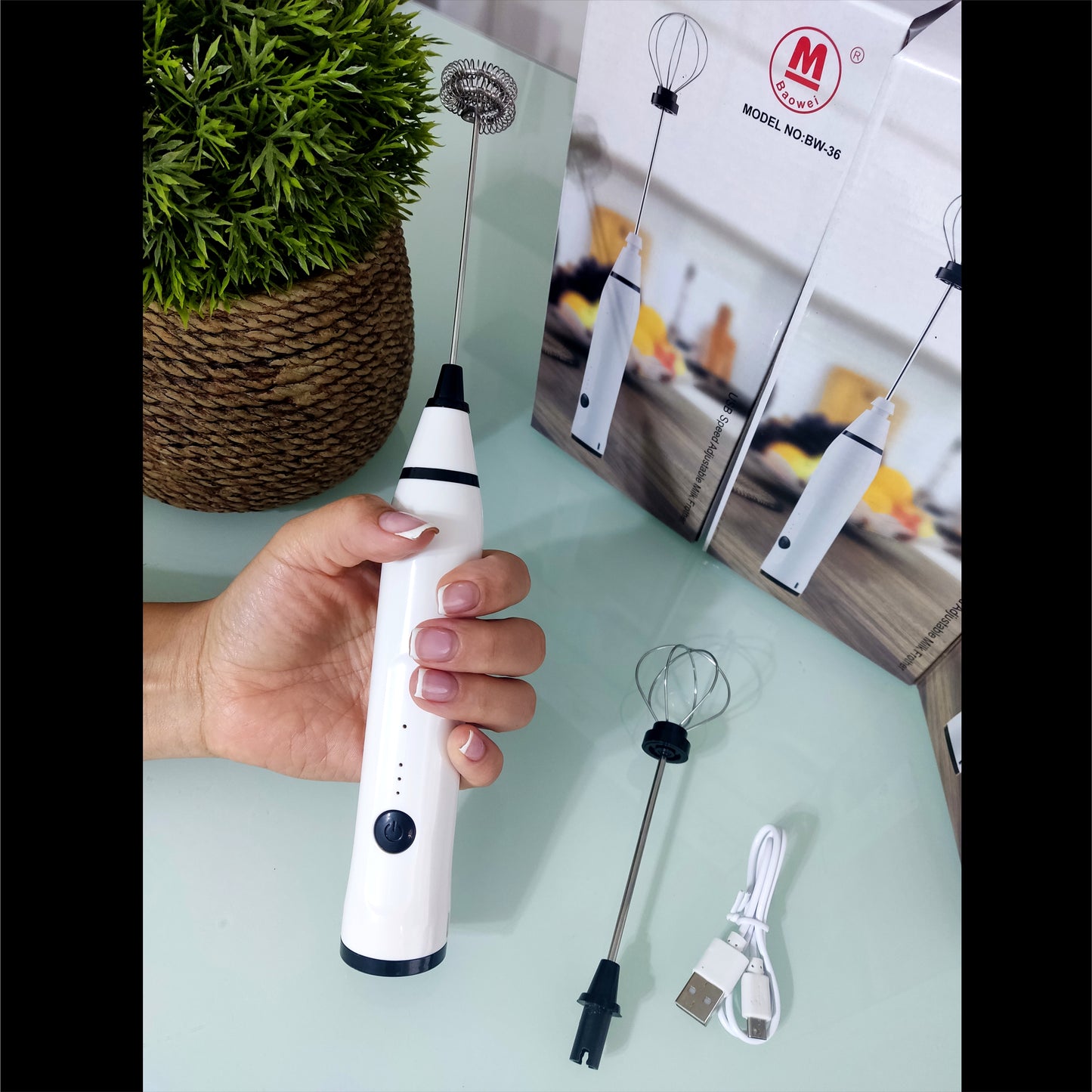 Batidor Eléctrico Portátil Mezclador Recargable De Mano