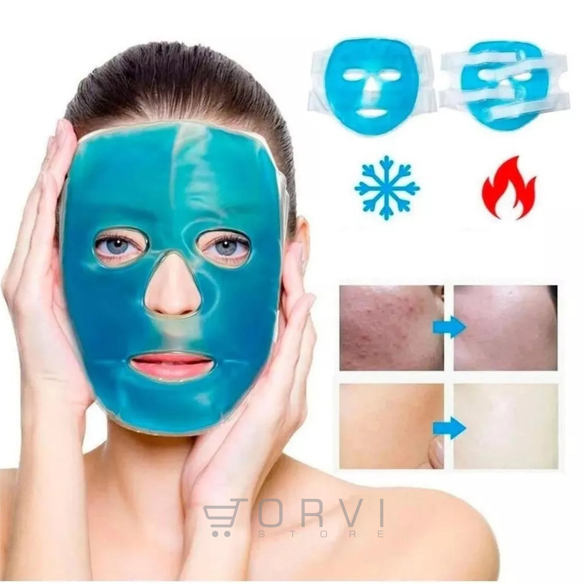 Mascarilla Facial Gel Mascara Terapia Frío y Caliente Rostro