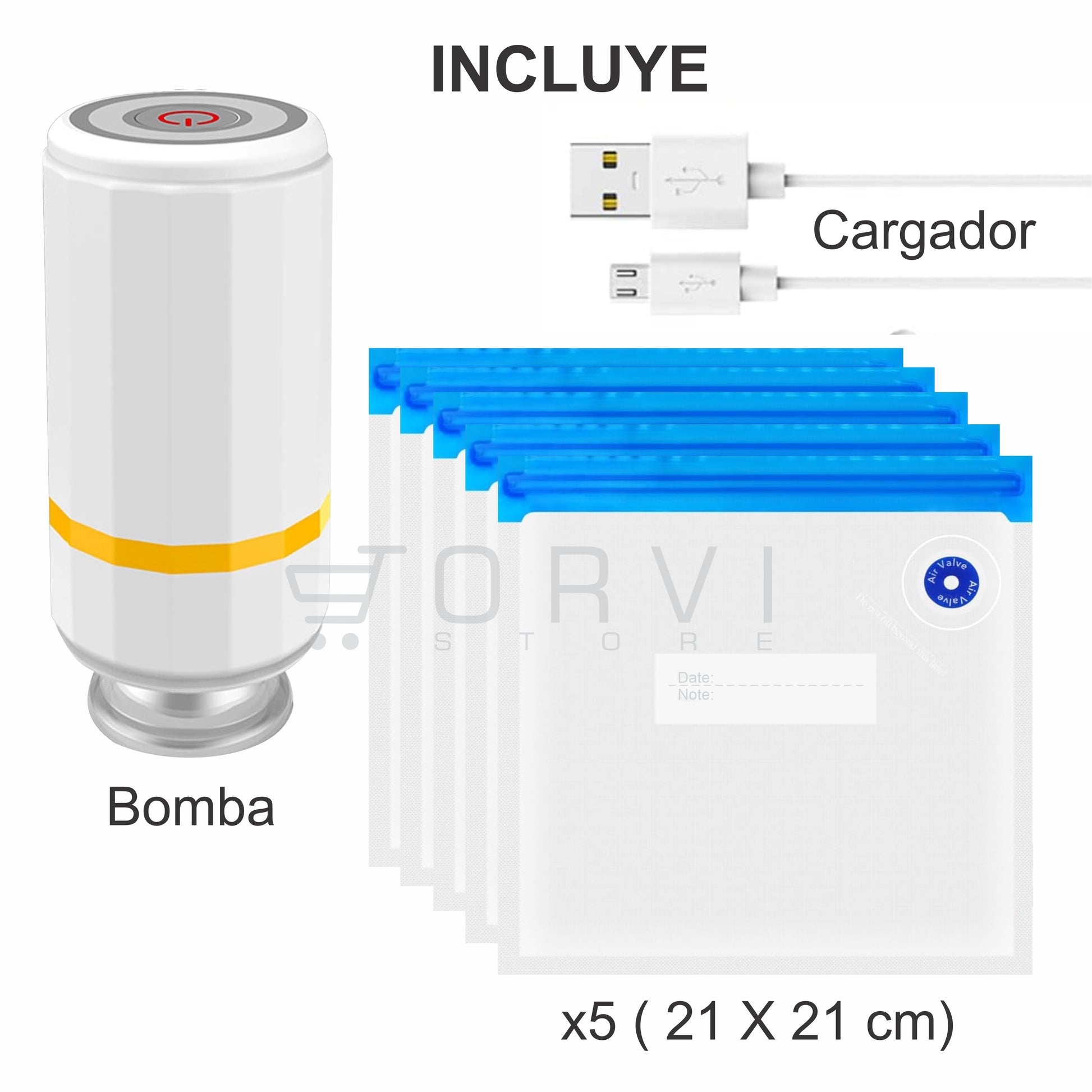 Bolsas Empaque Al Vacío Alimento Hermetico Bomba Eléctrica