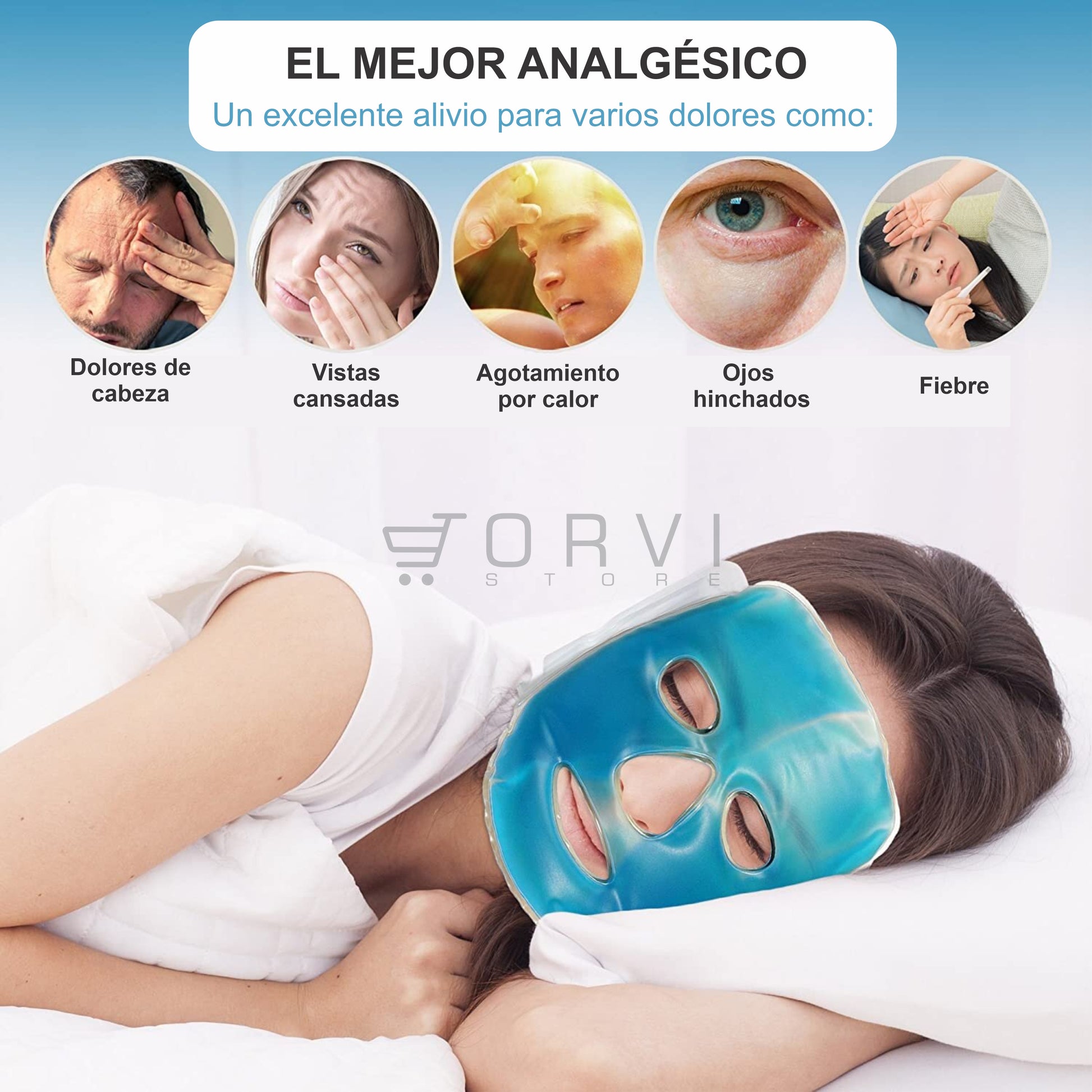 Mascarilla Facial Gel Mascara Terapia Frío y Caliente Rostro