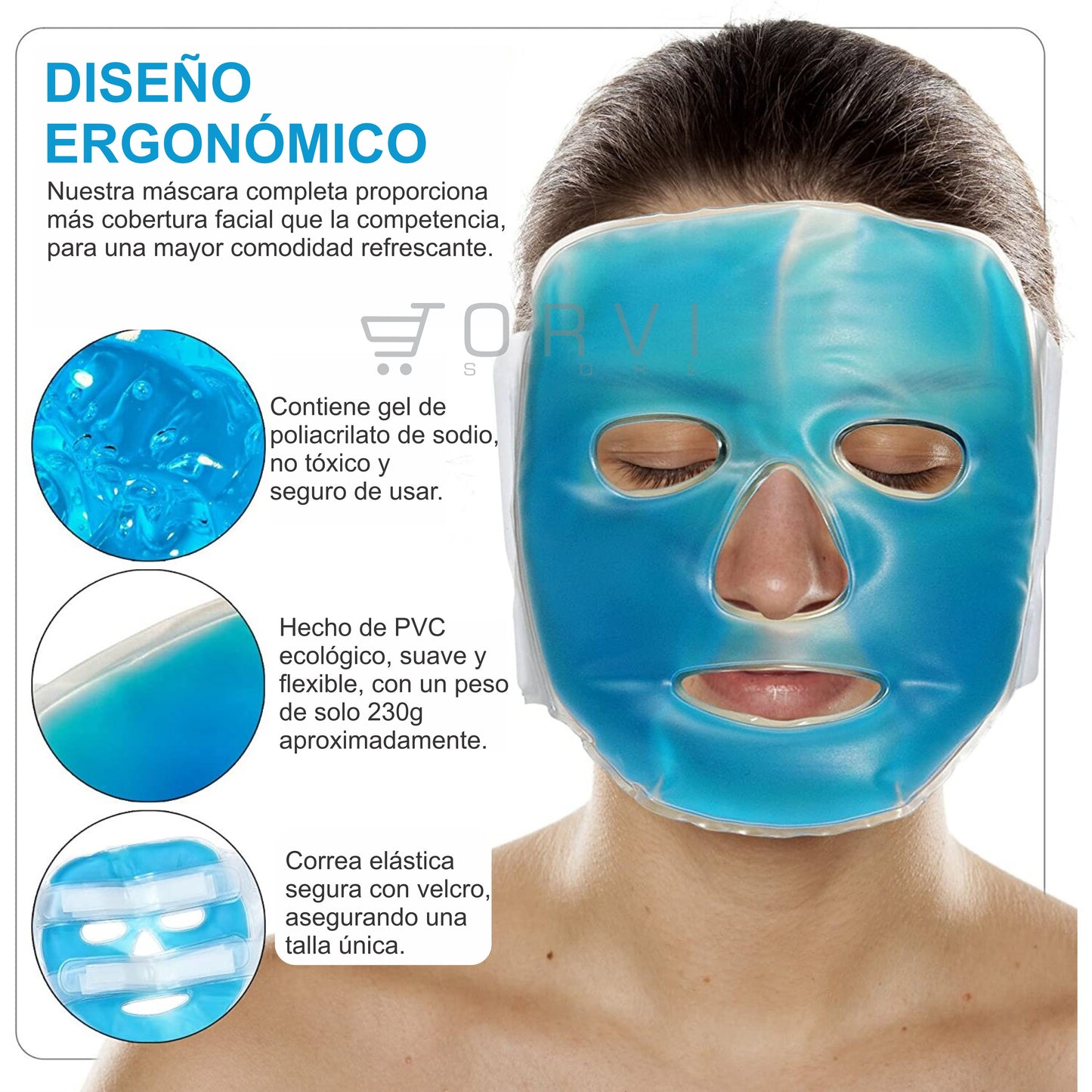 Mascarilla Facial Gel Mascara Terapia Frío y Caliente Rostro