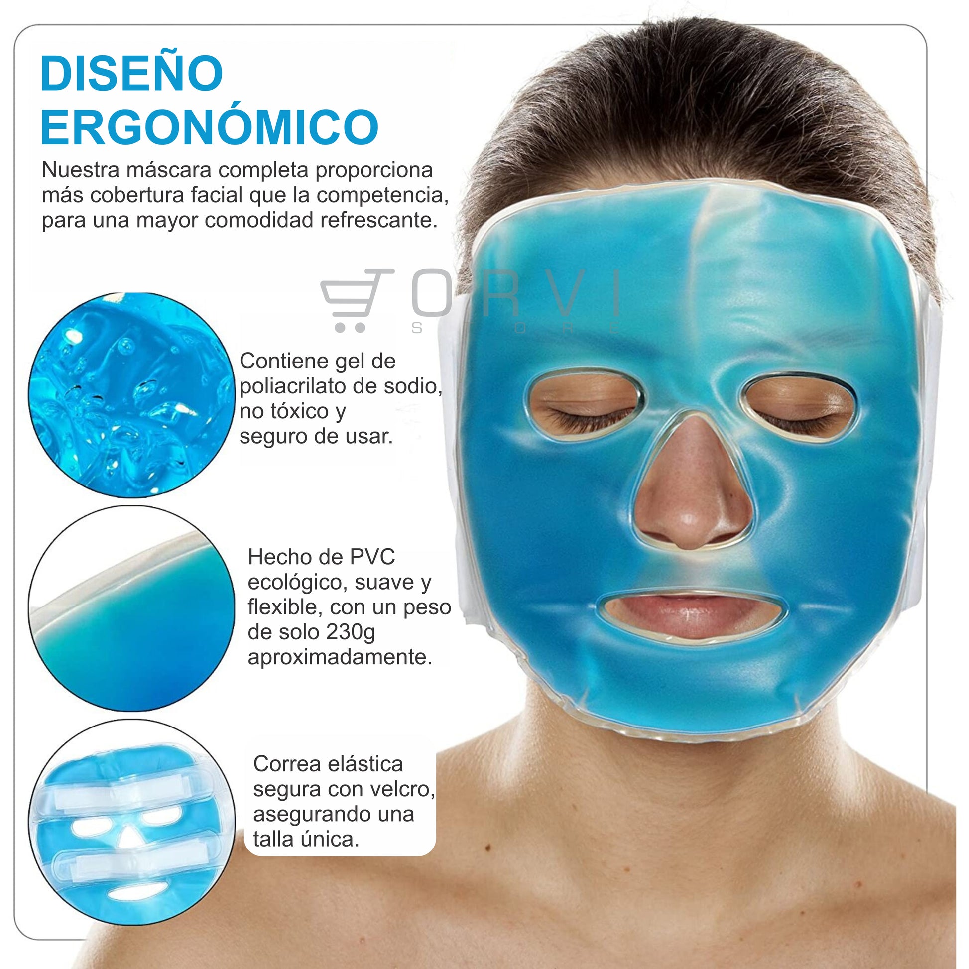Mascarilla Facial Gel Mascara Terapia Frío y Caliente Rostro