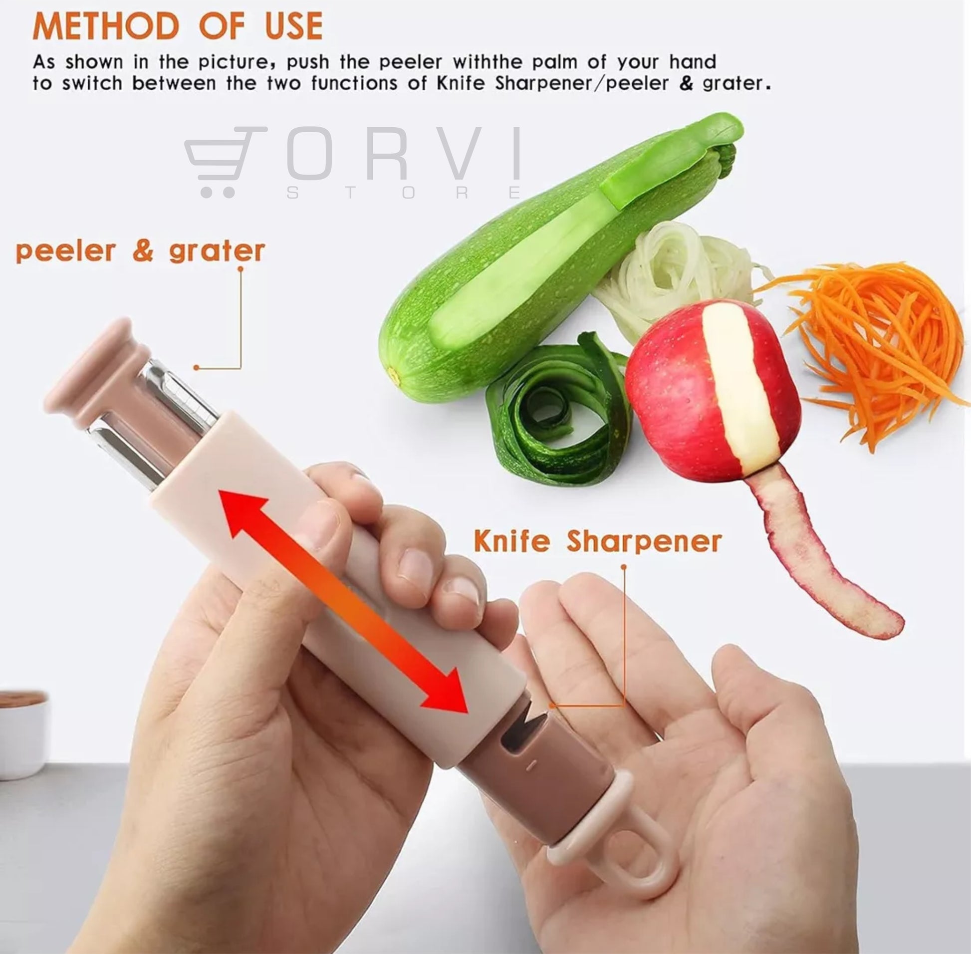 Afilador Cuchillos Y Pelador Verduras Y Frutas 2 En 1 Cocina