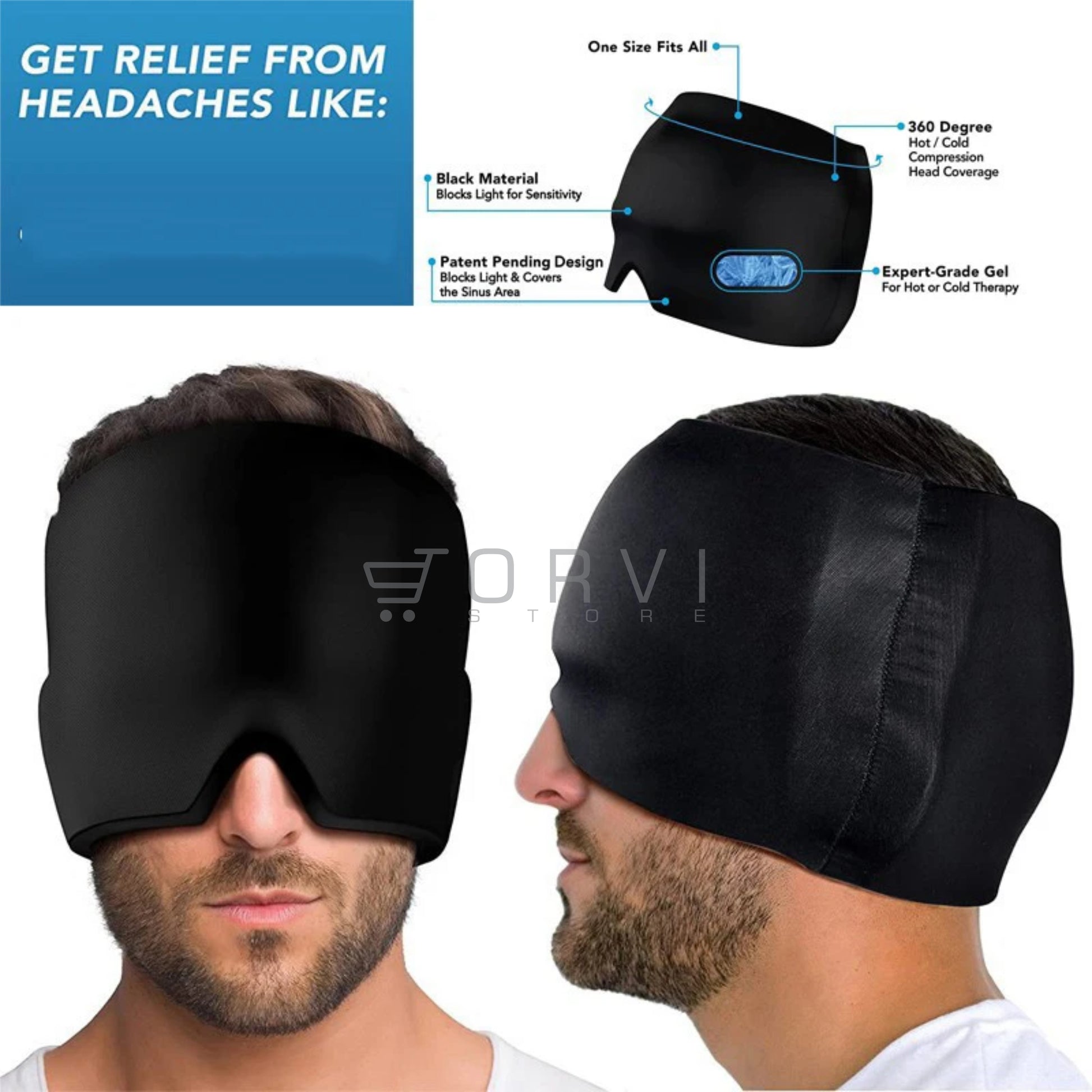 Gorro Gel Alivio Dolor De Cabeza Migraña Ojos Frio Calor