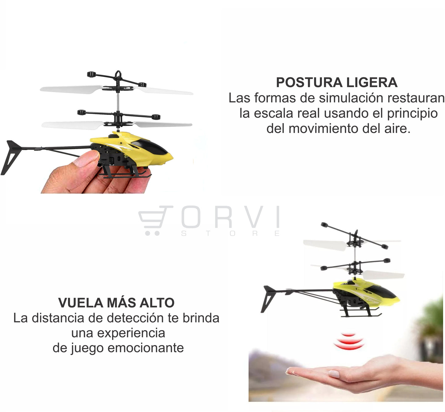 Helicóptero Dron Sensor Mano Sin Control Recargable