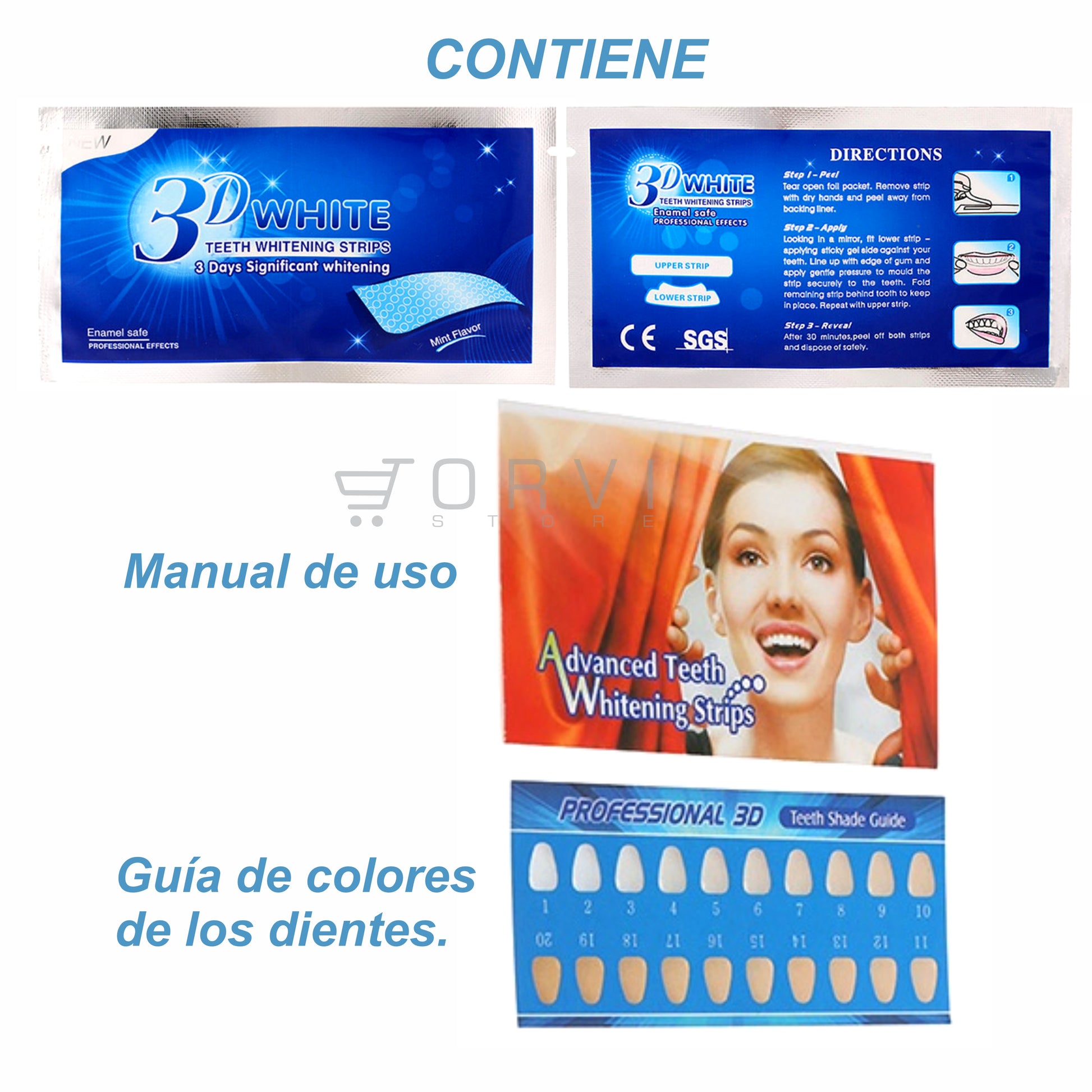 Blanqueador Dental 3d White Bandas Tiras Blanqueamiento Dientes x7 Sobres